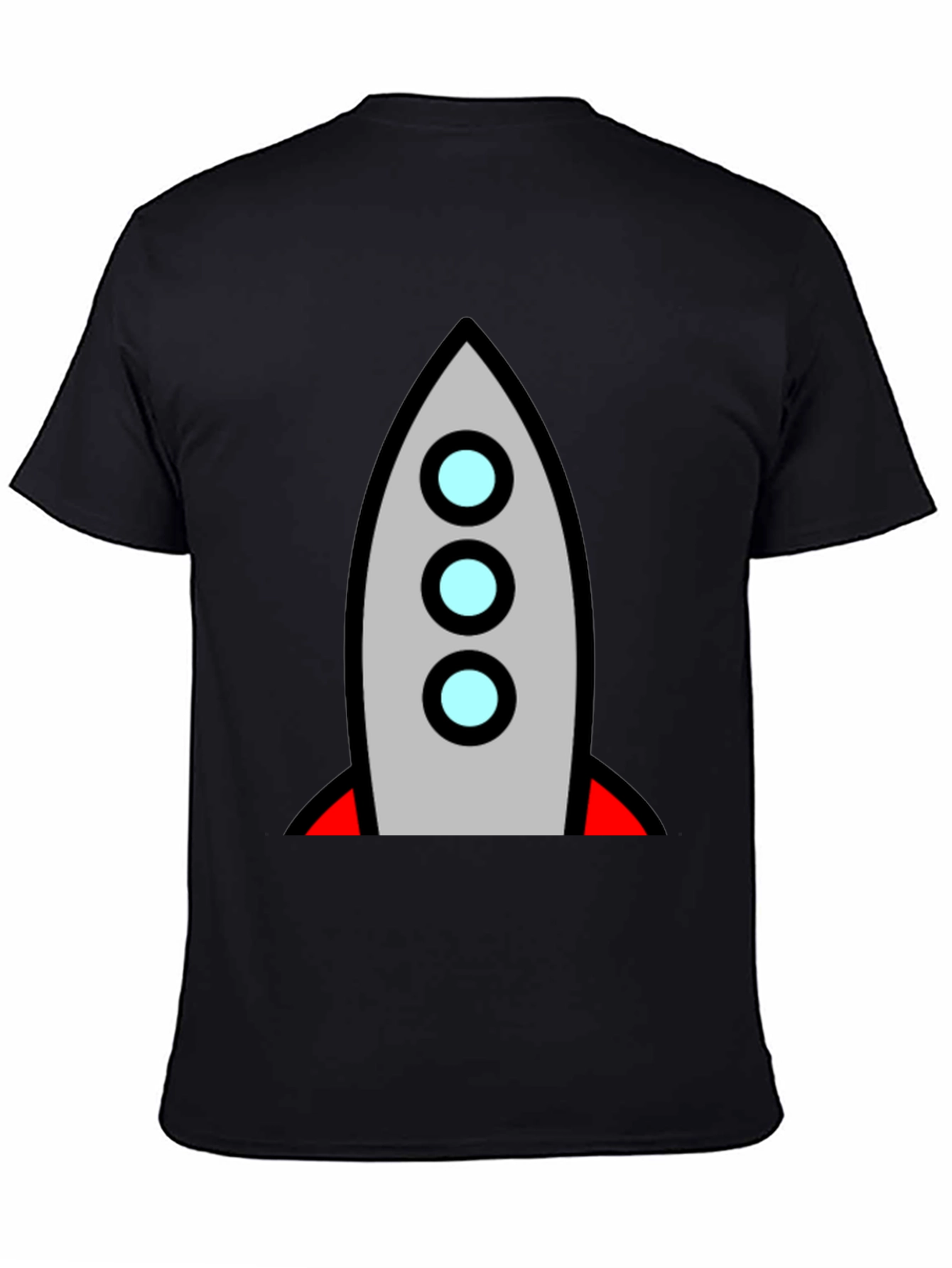 Rocket Graphic Black T-Shirt - Blast Off in Style!