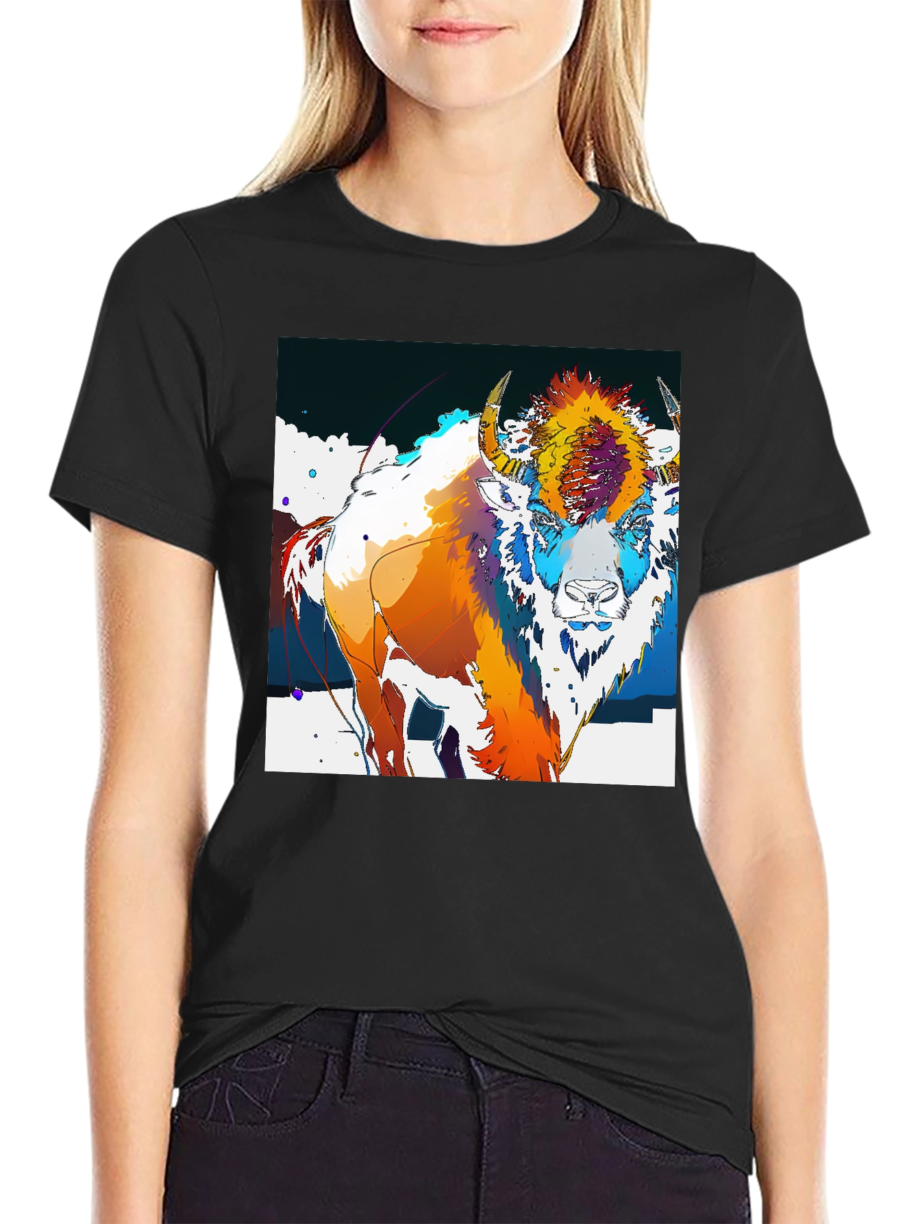 Abstract Buffalo Graphic T-Shirt