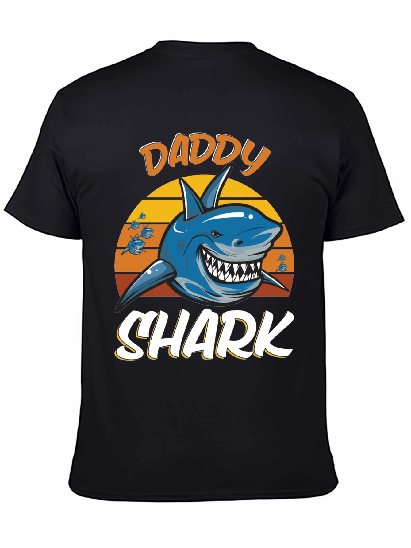 Daddy Shark Graphic Tee - Black Cotton T-Shirt