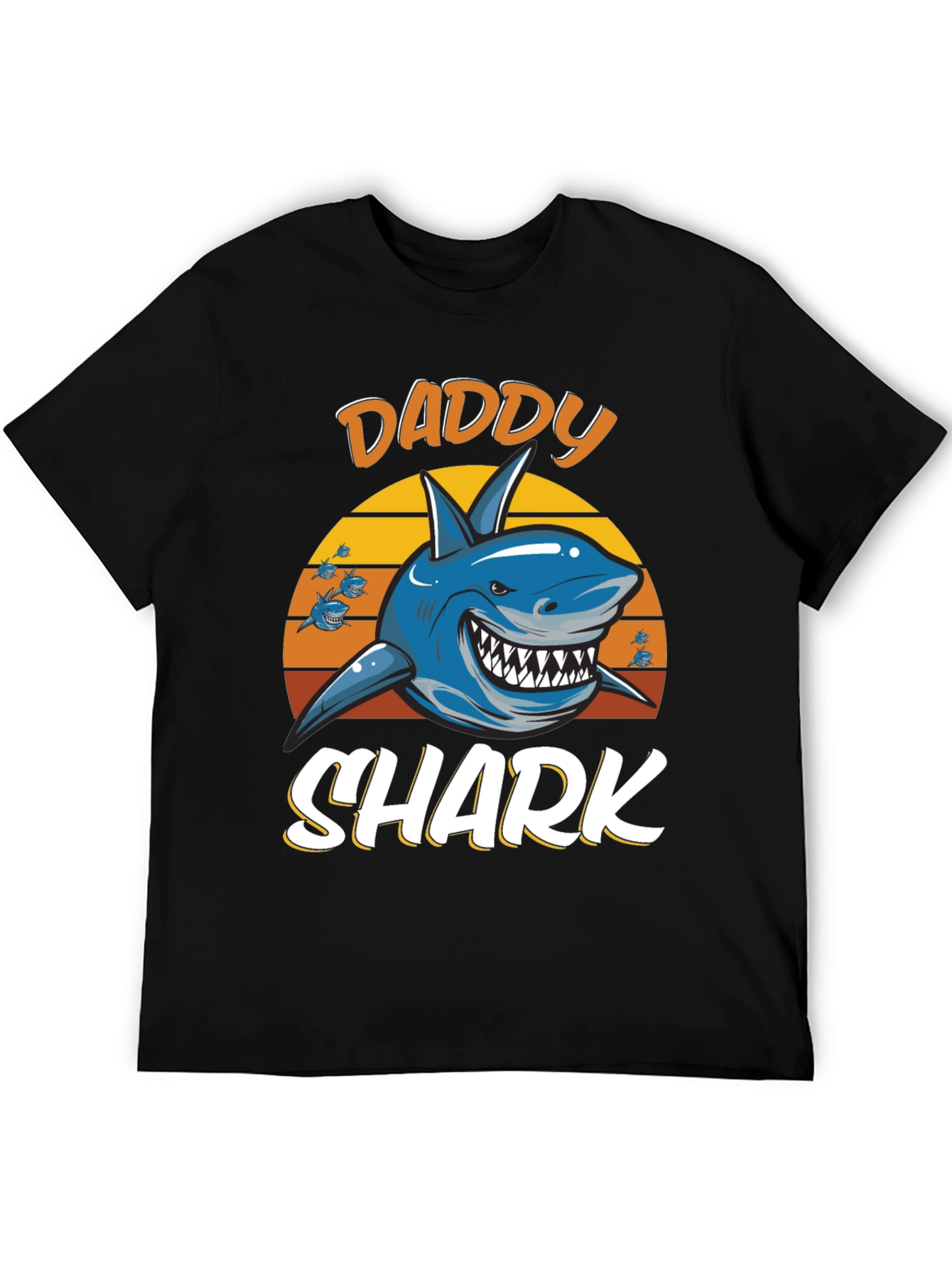 Daddy Shark Graphic Tee - Black Cotton T-Shirt
