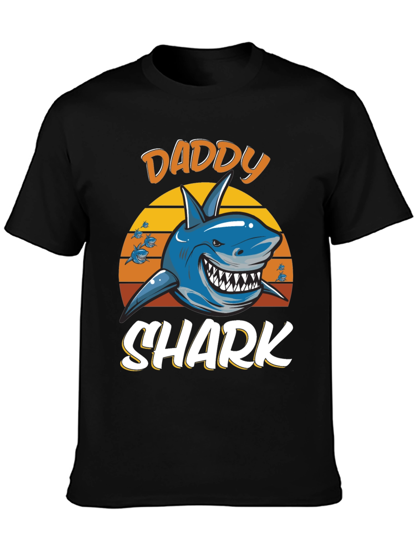 Daddy Shark Graphic Tee - Black Cotton T-Shirt
