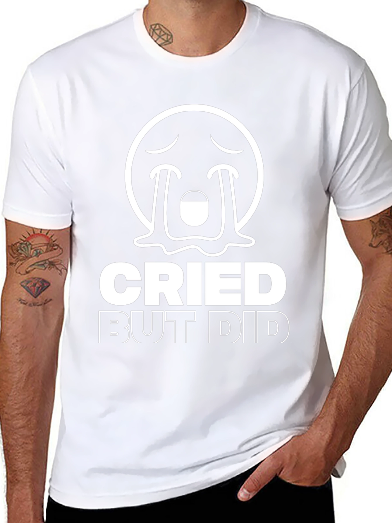 Cried But Did Funny Emoji Graphic T-Shirt