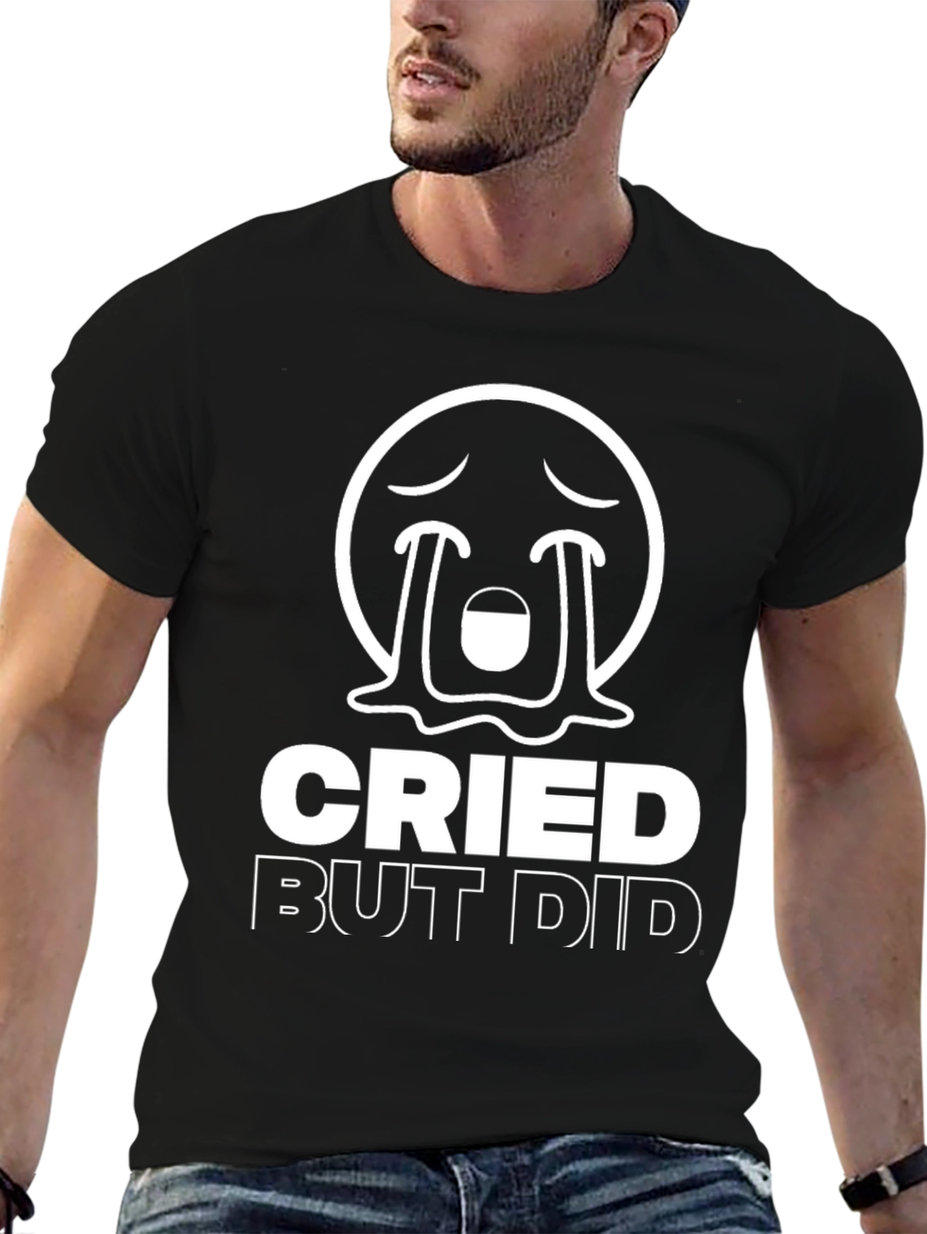 Cried But Did Funny Emoji Graphic T-Shirt