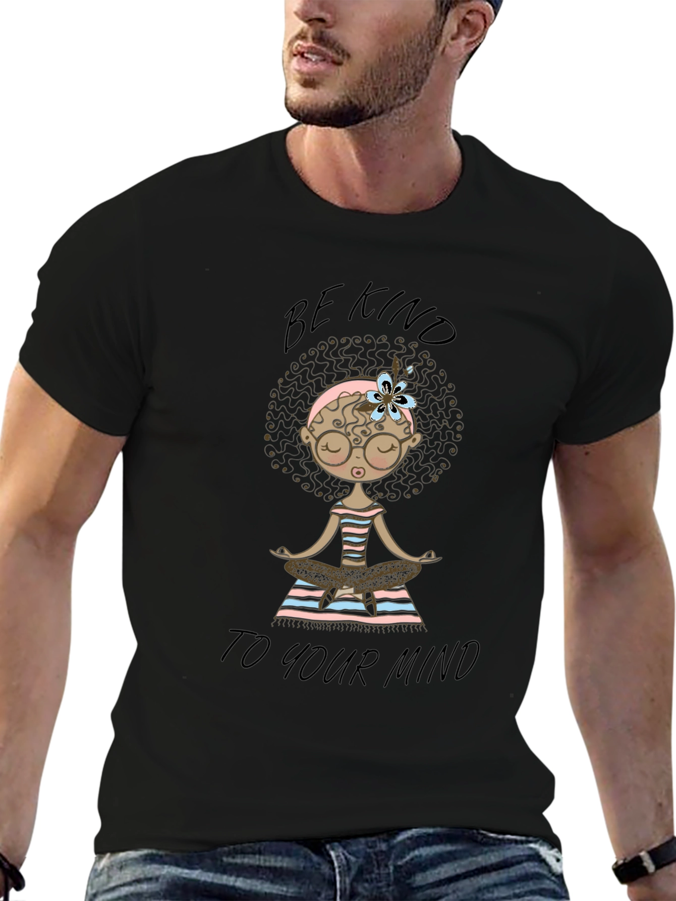 Be Kind To Your Mind Black Graphic T-Shirt