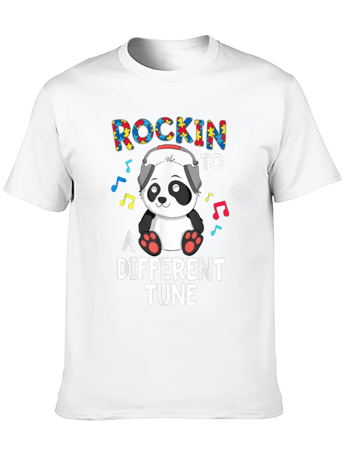 Rockin to a Different Tune Autism Panda T-Shirt