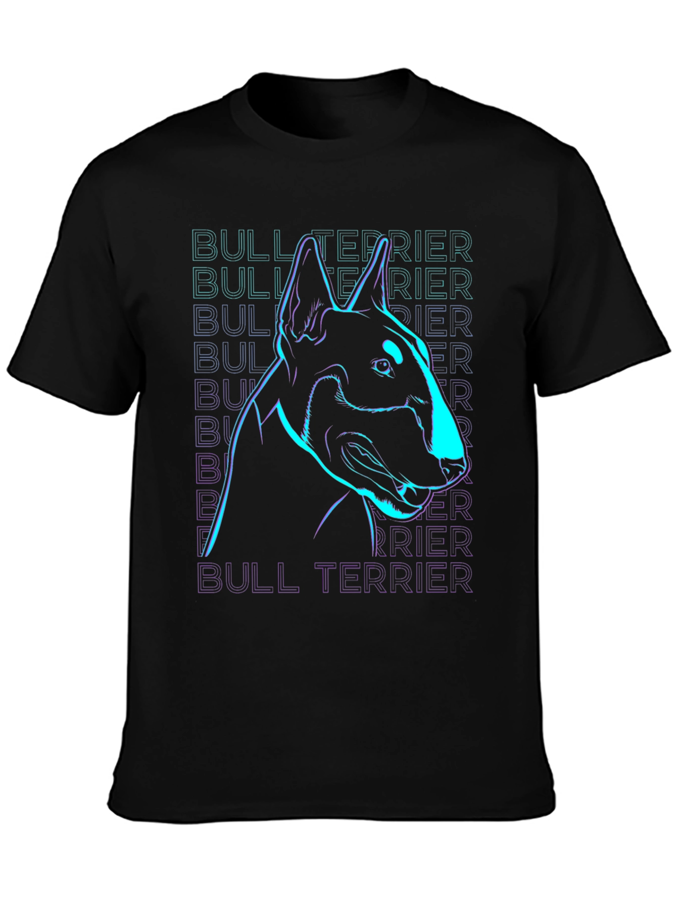 Neon Bull Terrier Graphic T-Shirt