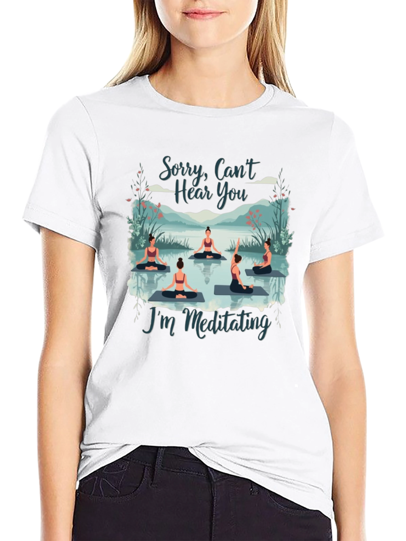 Meditating Yoga T-Shirt - Cant Hear You Tee
