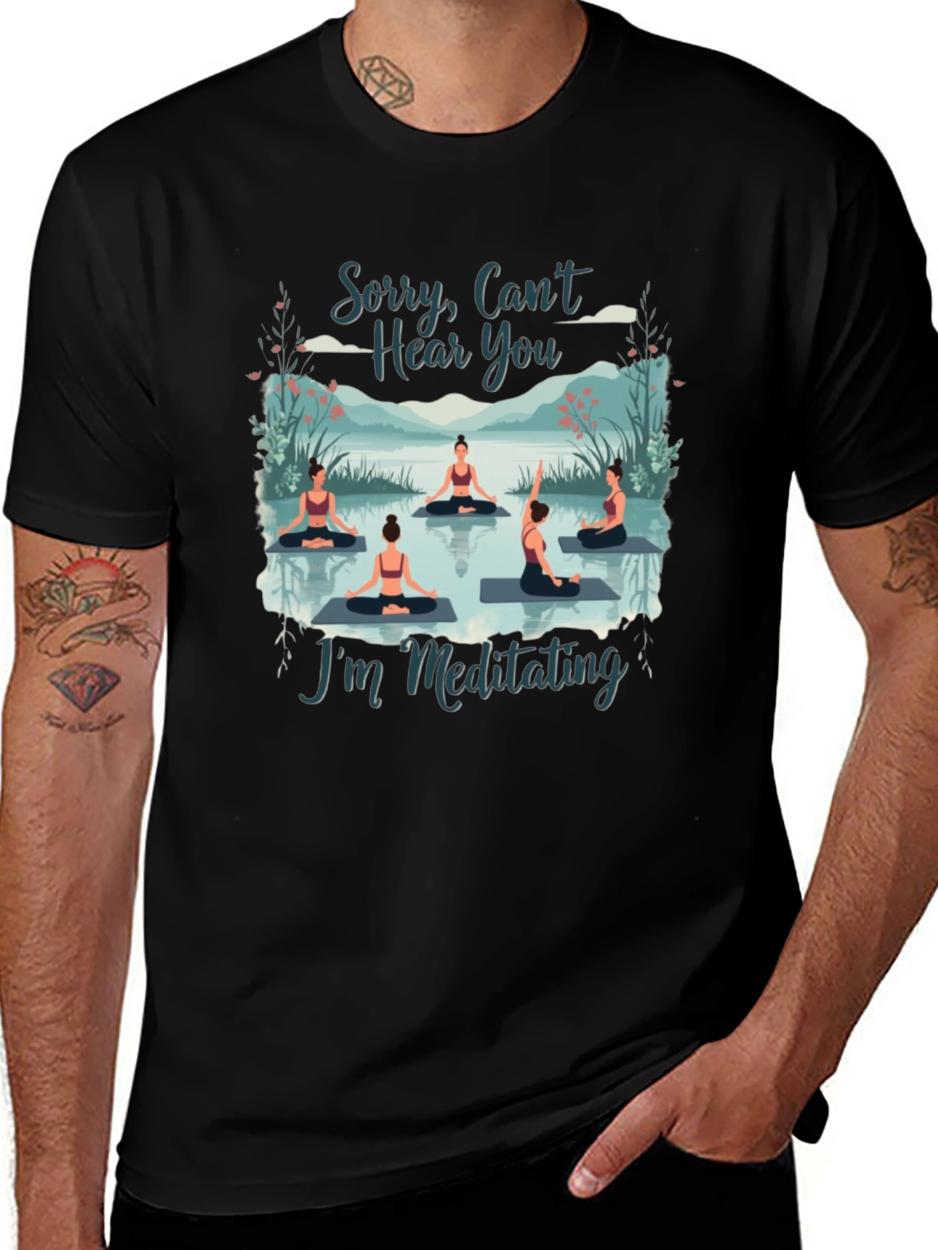 Meditating Yoga T-Shirt - Cant Hear You Tee