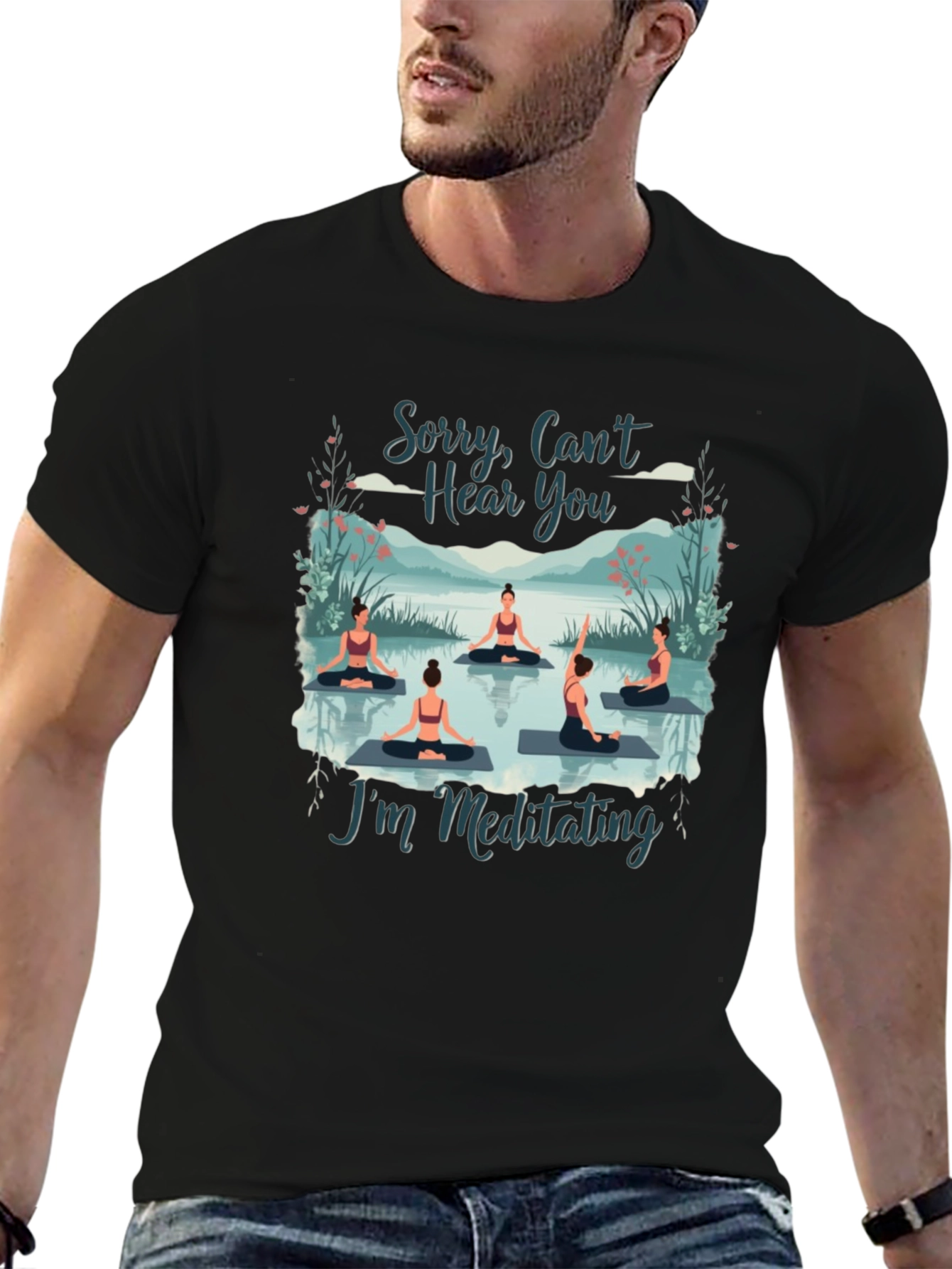 Meditating Yoga T-Shirt - Cant Hear You Tee