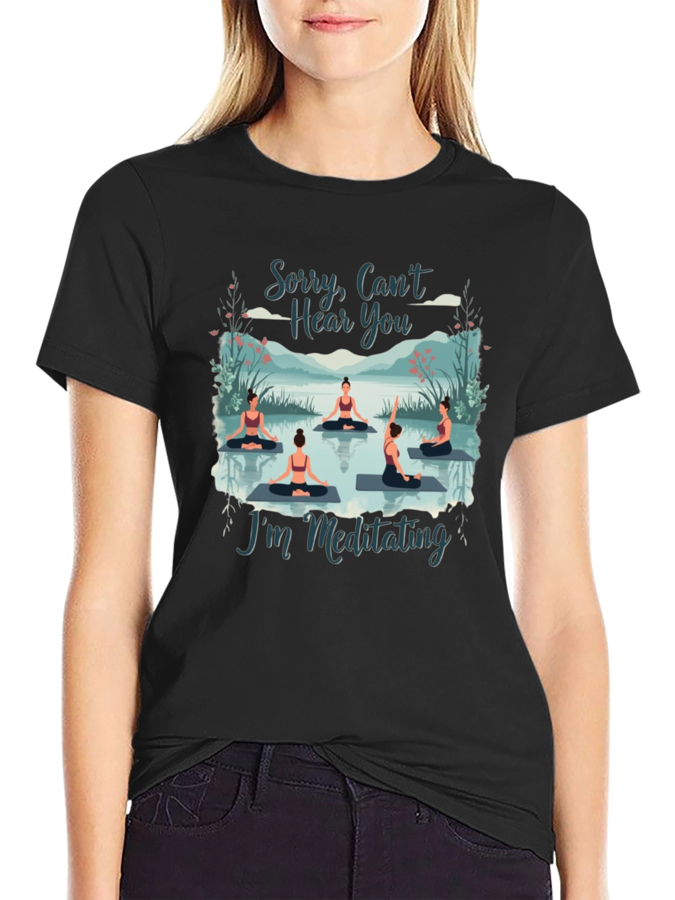 Meditating Yoga T-Shirt - Cant Hear You Tee