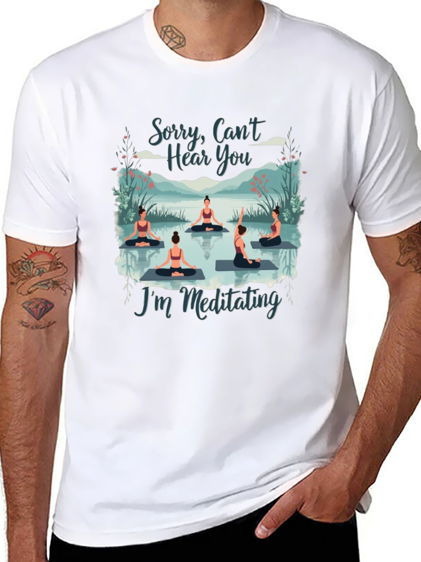 Meditating Yoga T-Shirt - Cant Hear You Tee