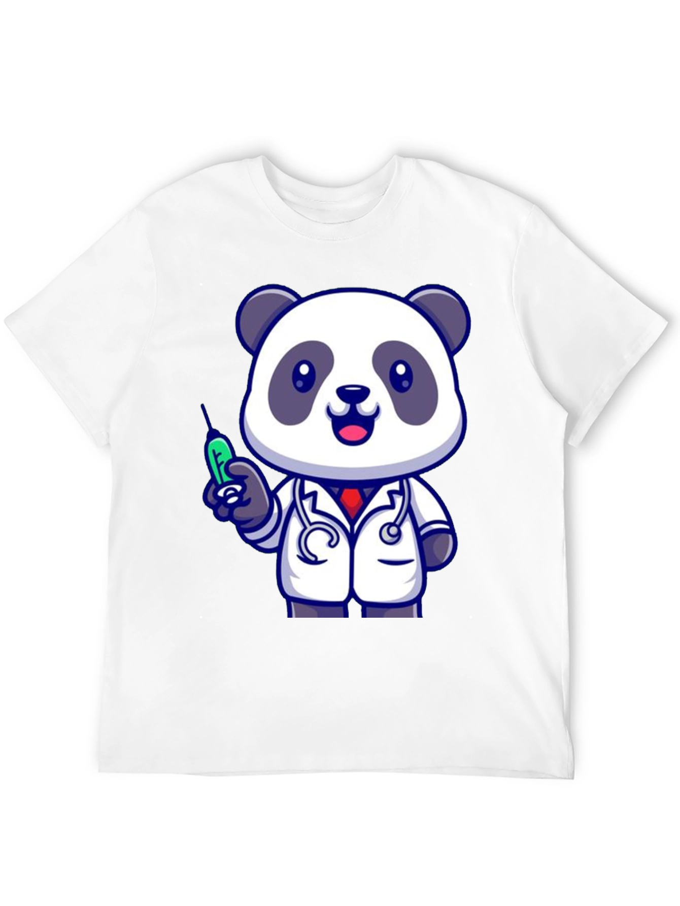 Doctor Panda Graphic Tee - Black Cotton Blend