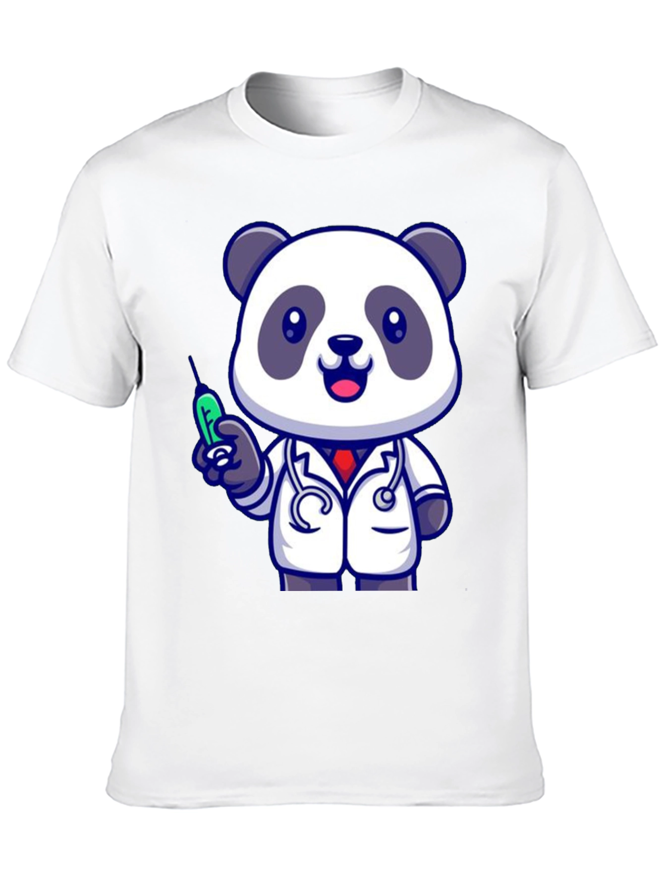 Doctor Panda Graphic Tee - Black Cotton Blend