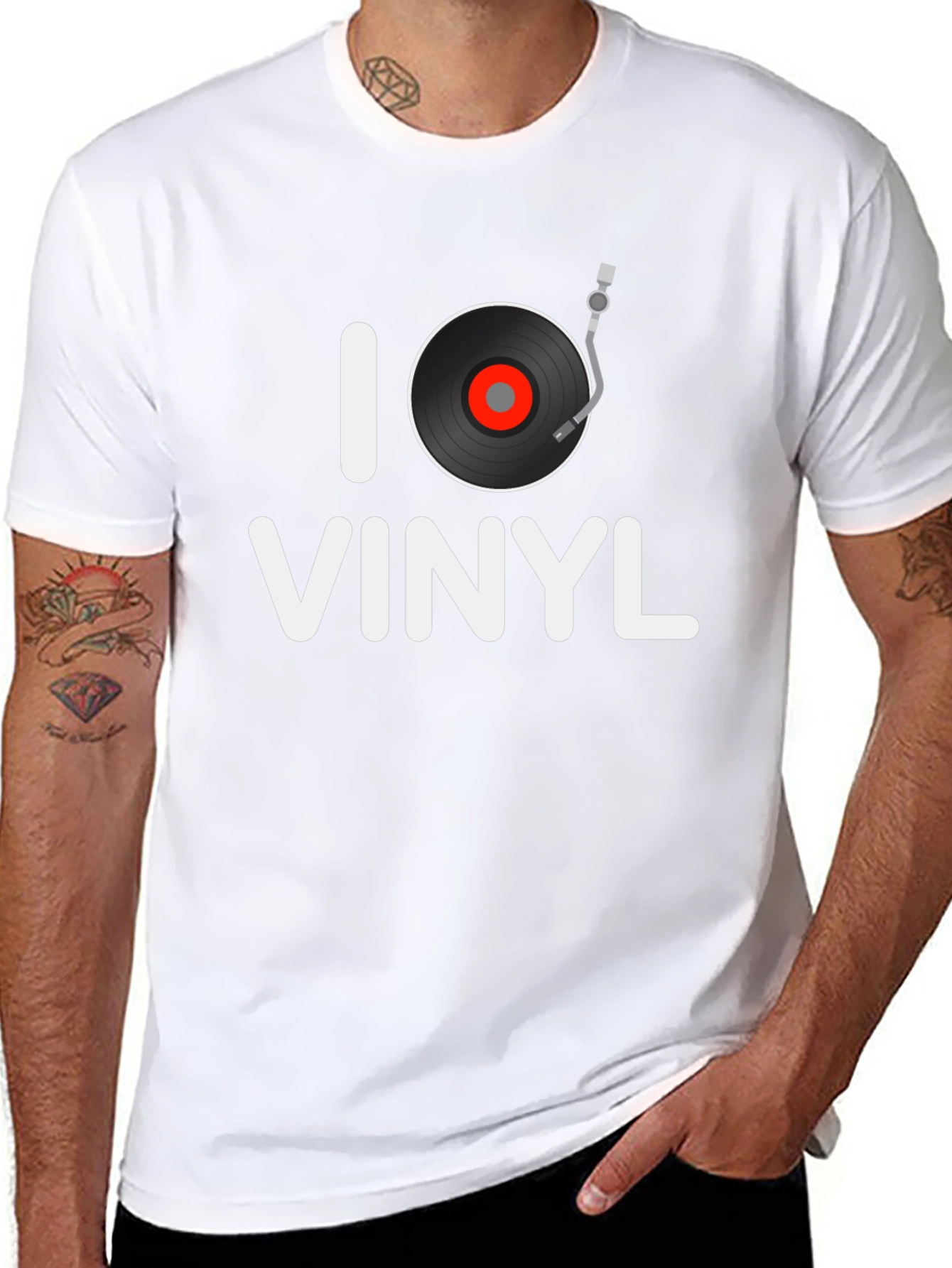 I Love Vinyl Graphic Tee - Music Lover Shirt