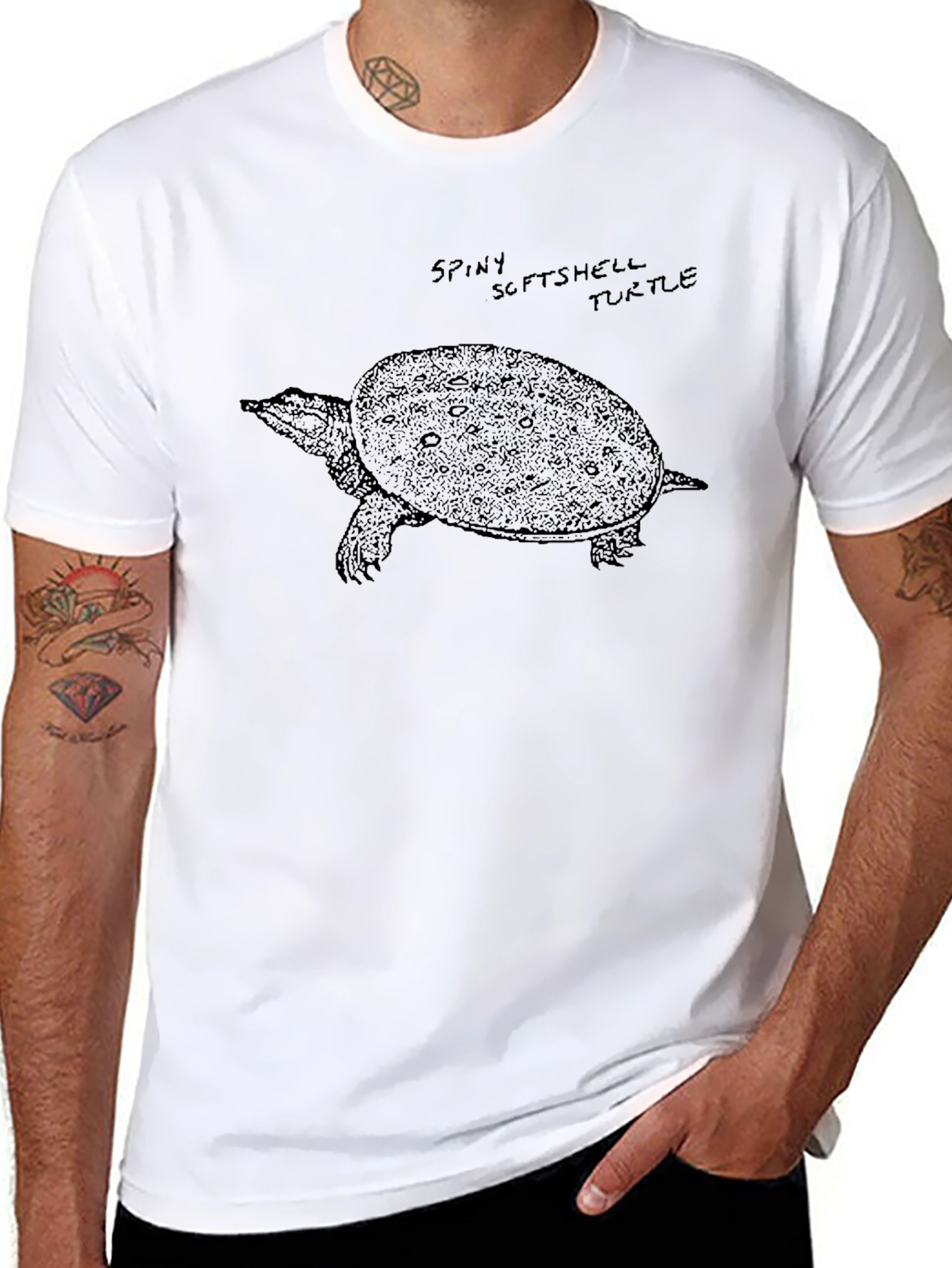 Spiny Softshell Turtle Graphic Tee - Black
