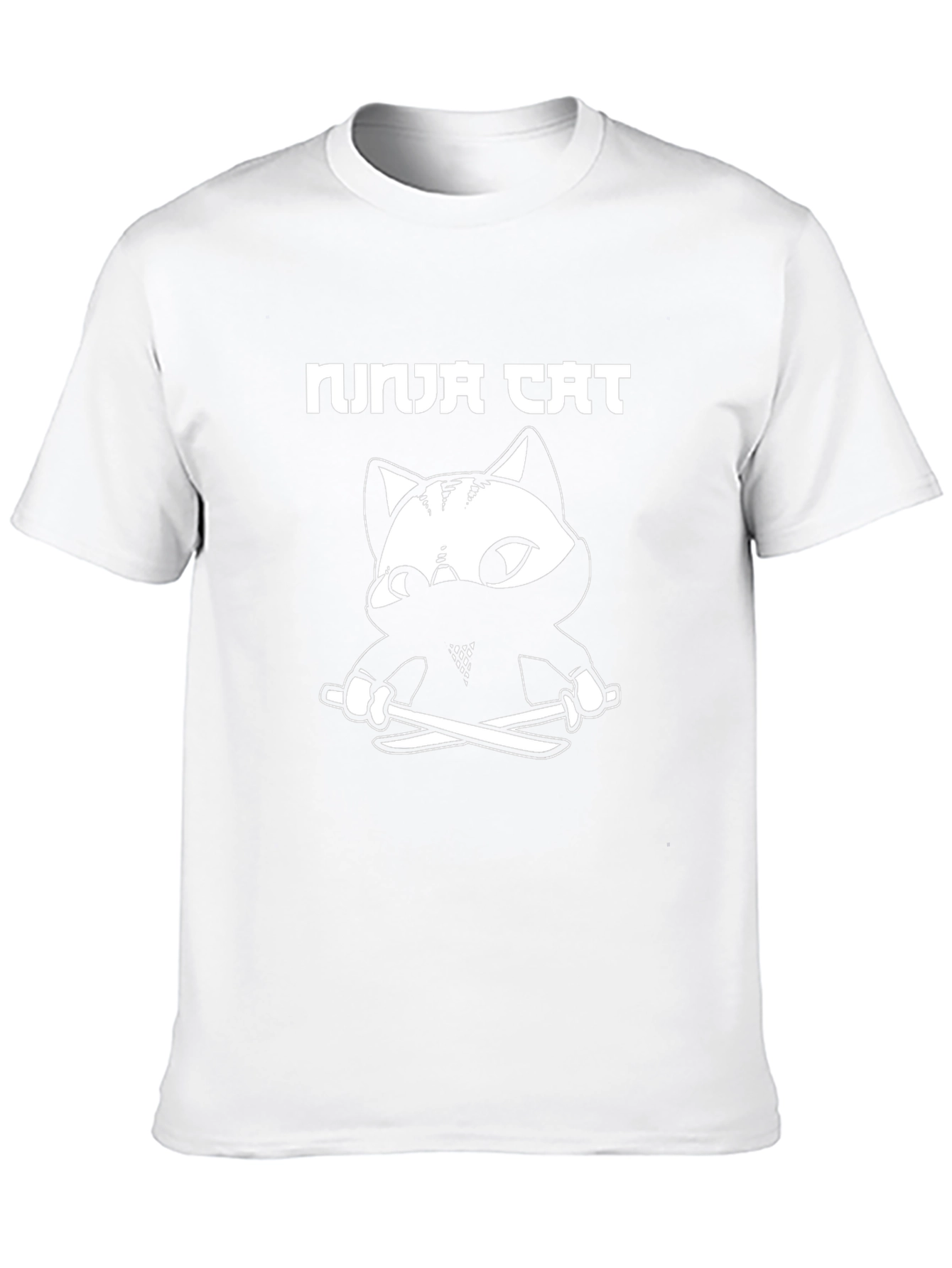 Ninja Cat Graphic Tee - Black Cotton Blend