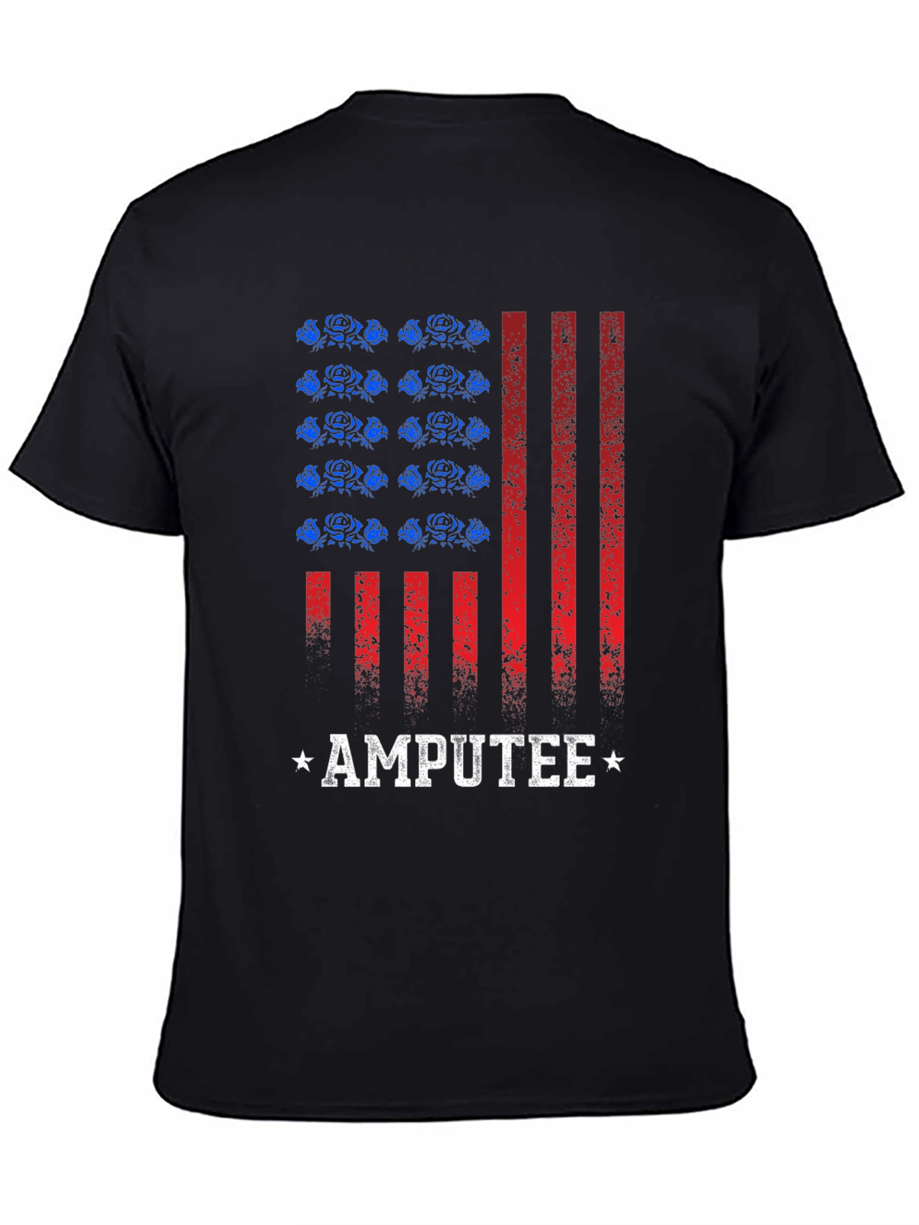 Amputee Patriotic American Flag Graphic T-Shirt