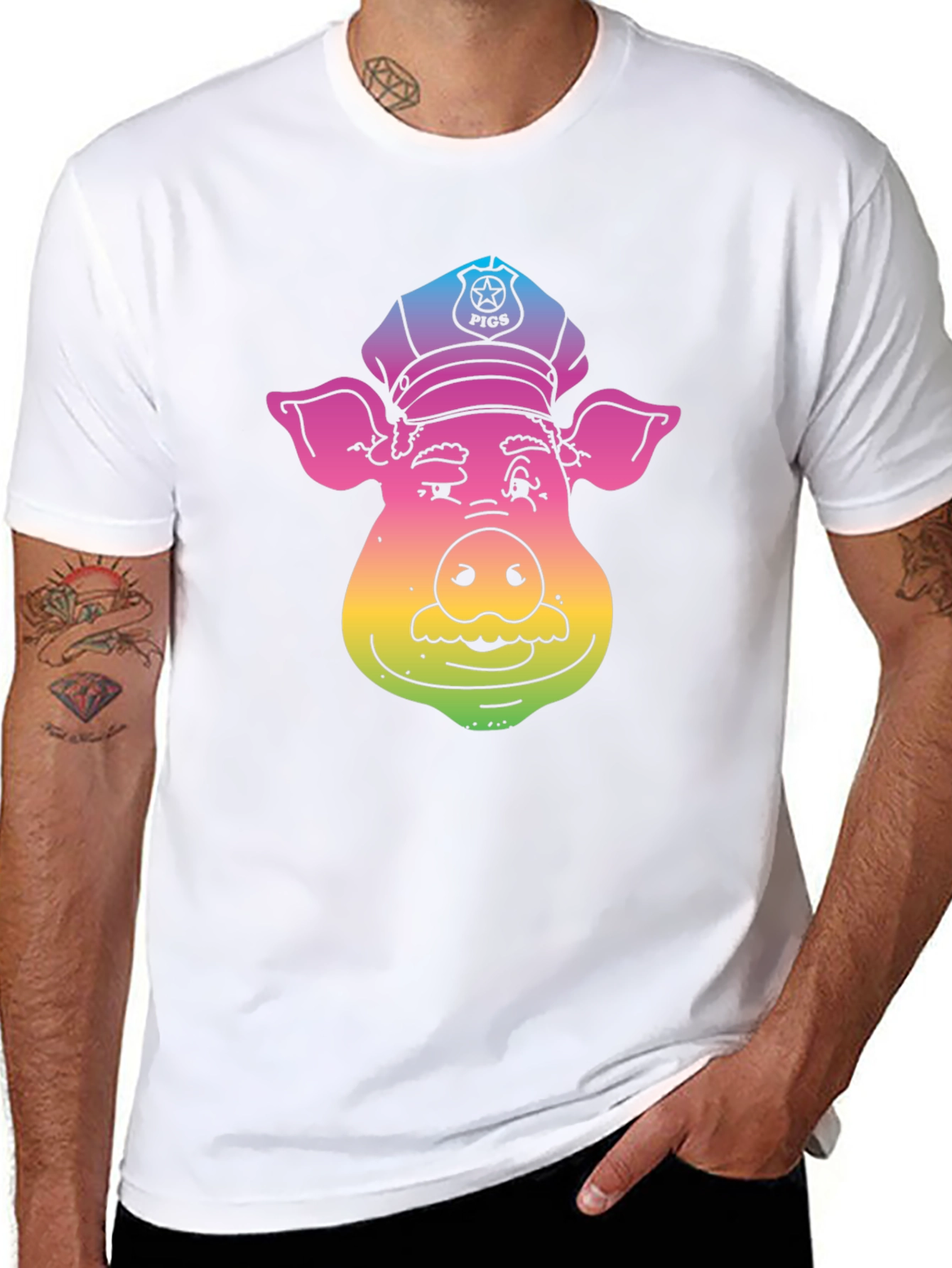 Rainbow Pig Police T-Shirt