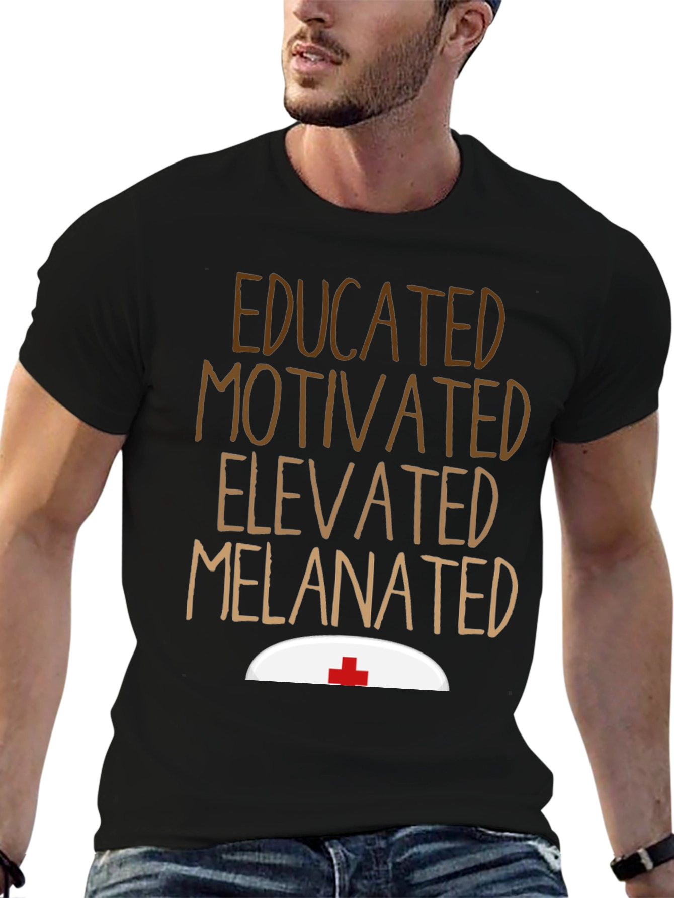 Educated Melanin Nurse Graphic T-Shirt