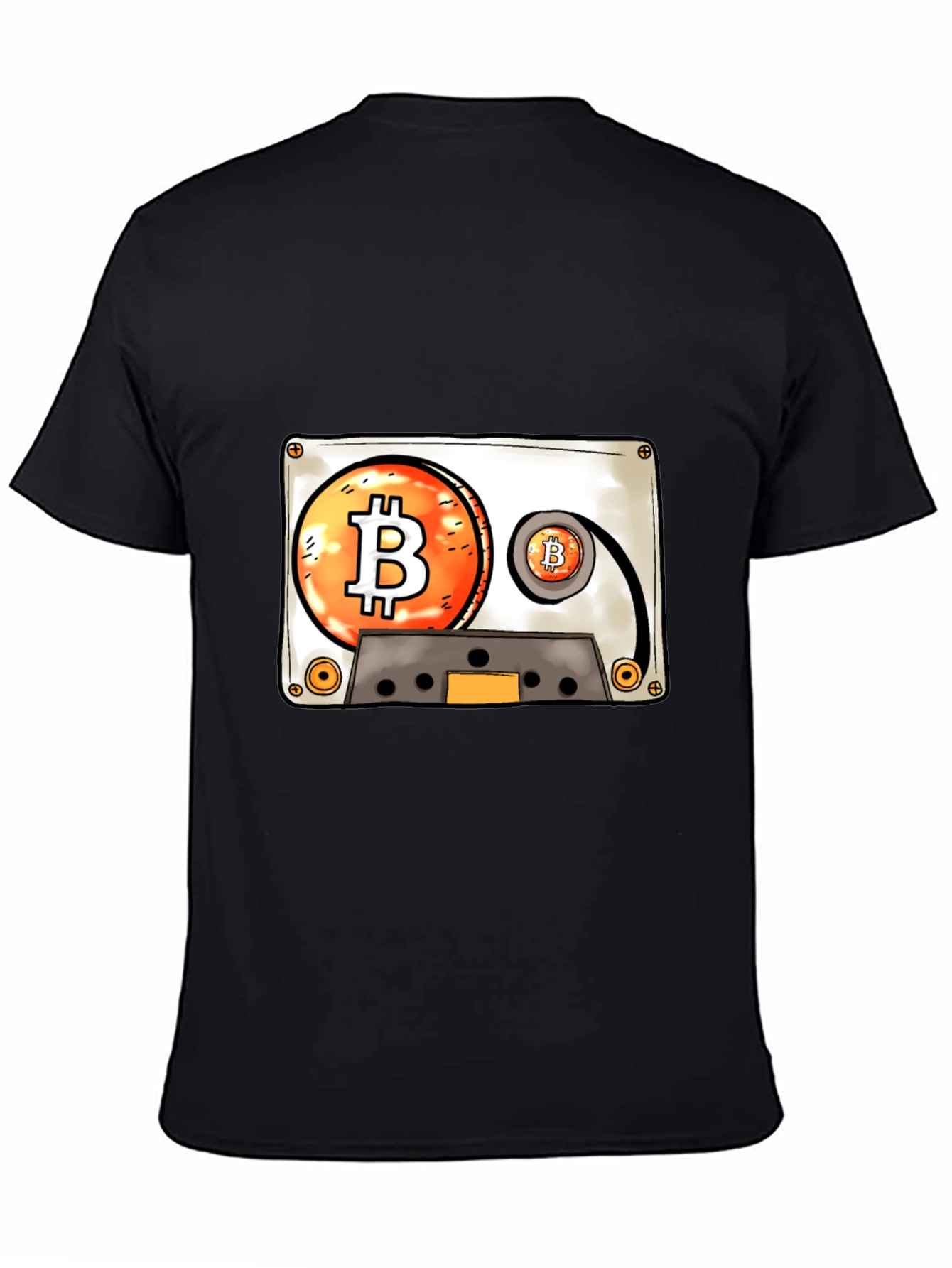 Bitcoin Cassette Tape Graphic Tee - Crypto Lover