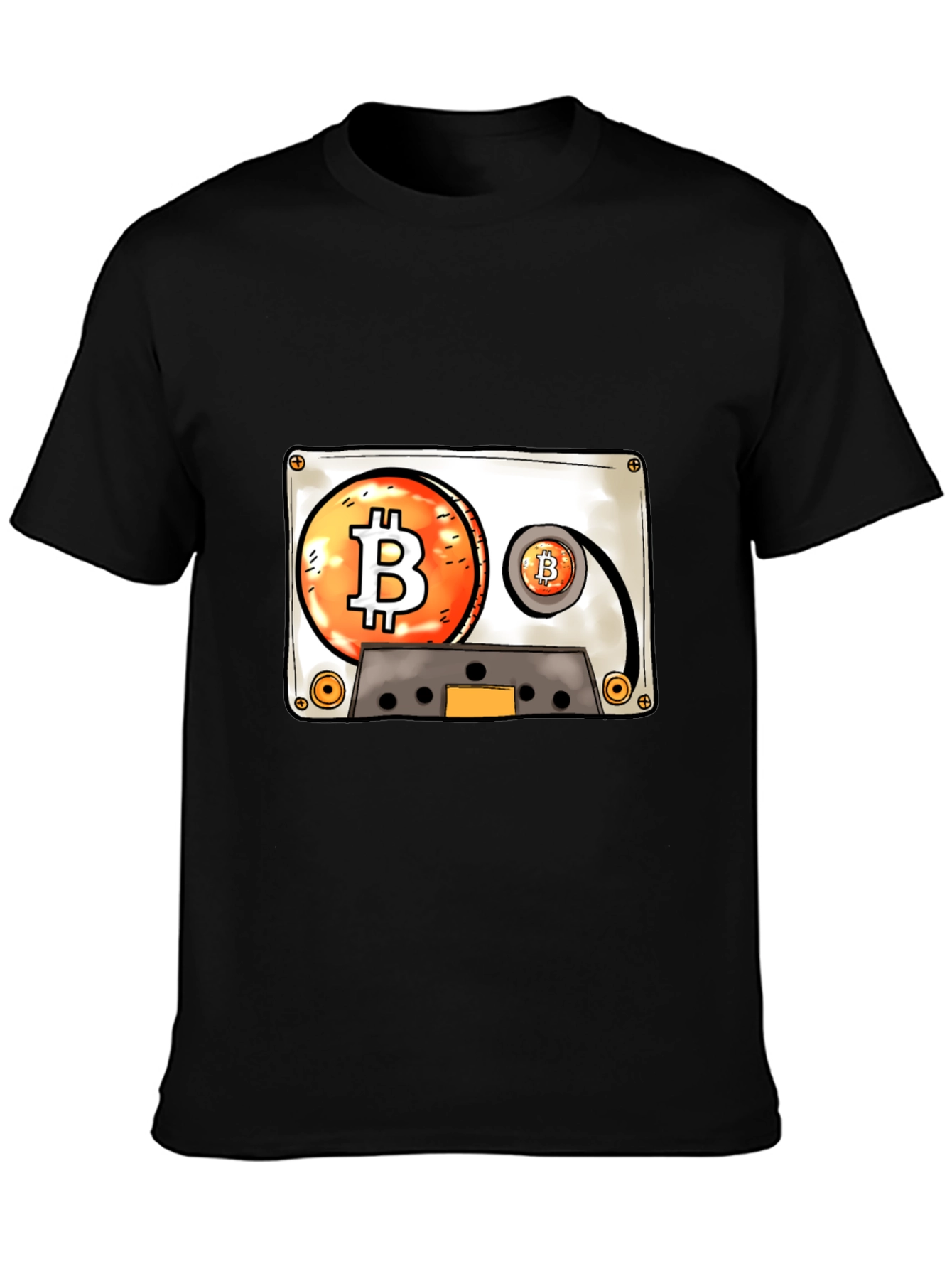 Bitcoin Cassette Tape Graphic Tee - Crypto Lover