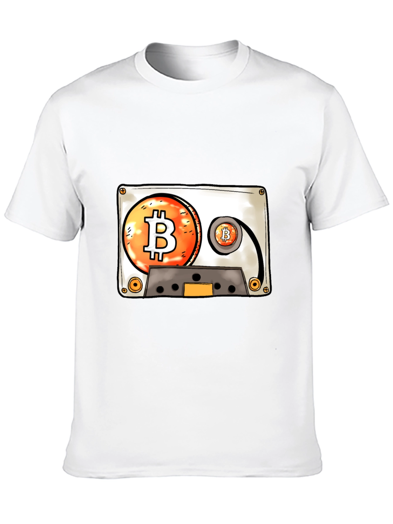 Bitcoin Cassette Tape Graphic Tee - Crypto Lover