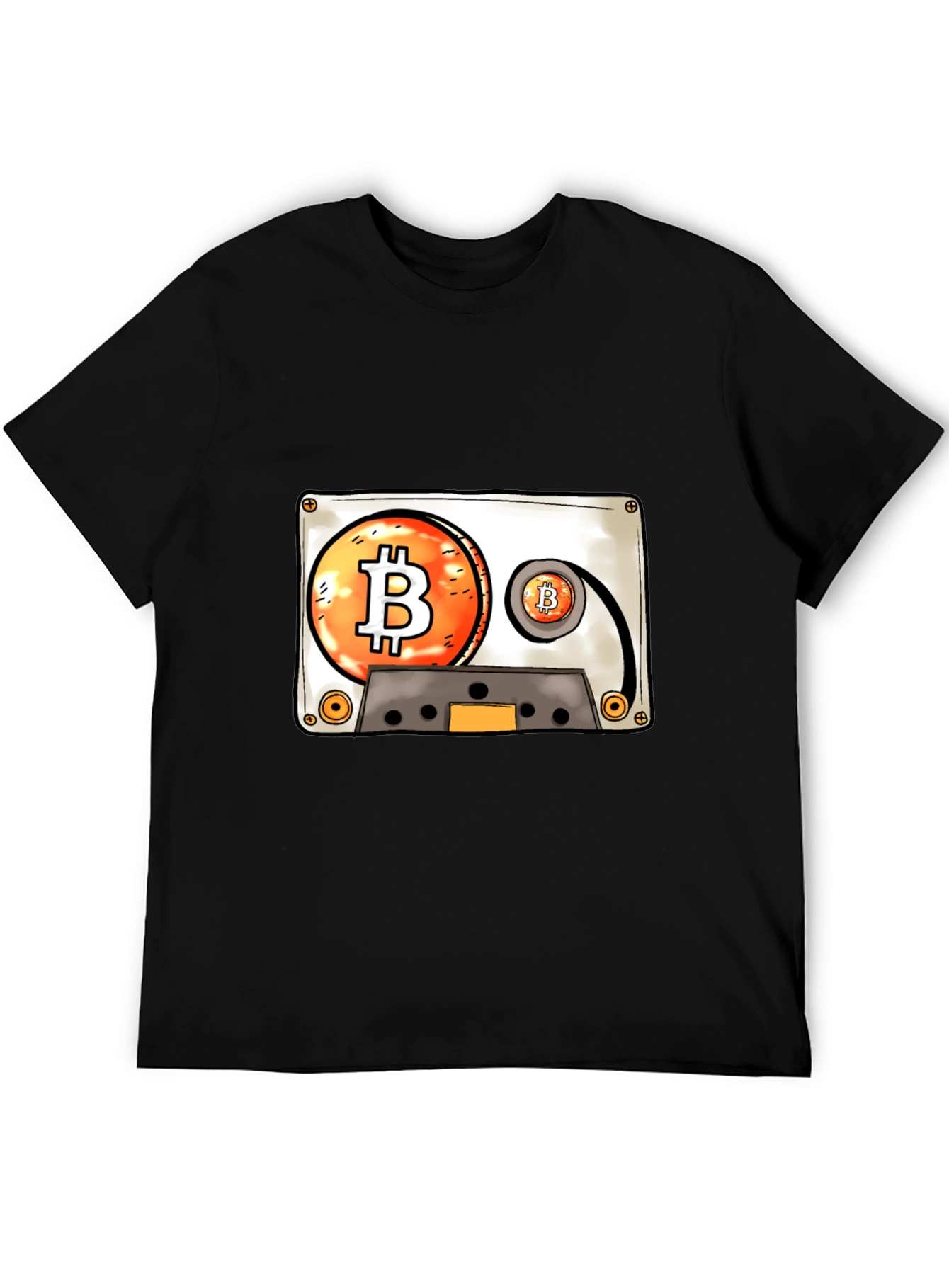 Bitcoin Cassette Tape Graphic Tee - Crypto Lover