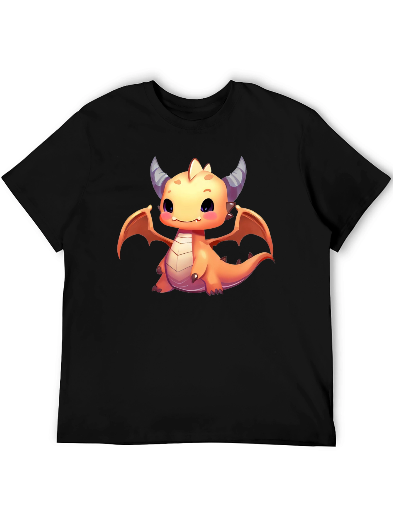 Cute Dragon Graphic T-Shirt - Black