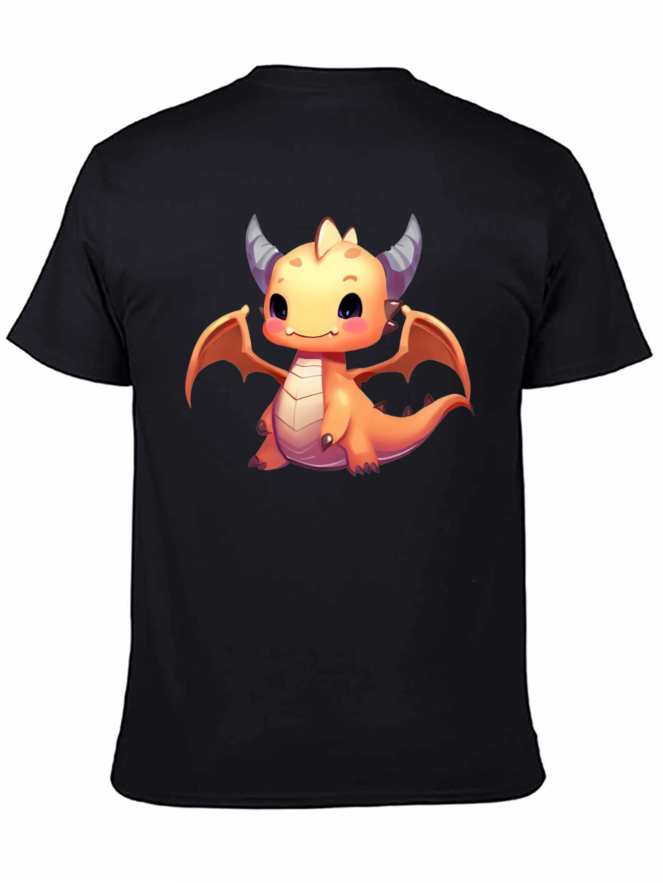 Cute Dragon Graphic T-Shirt - Black