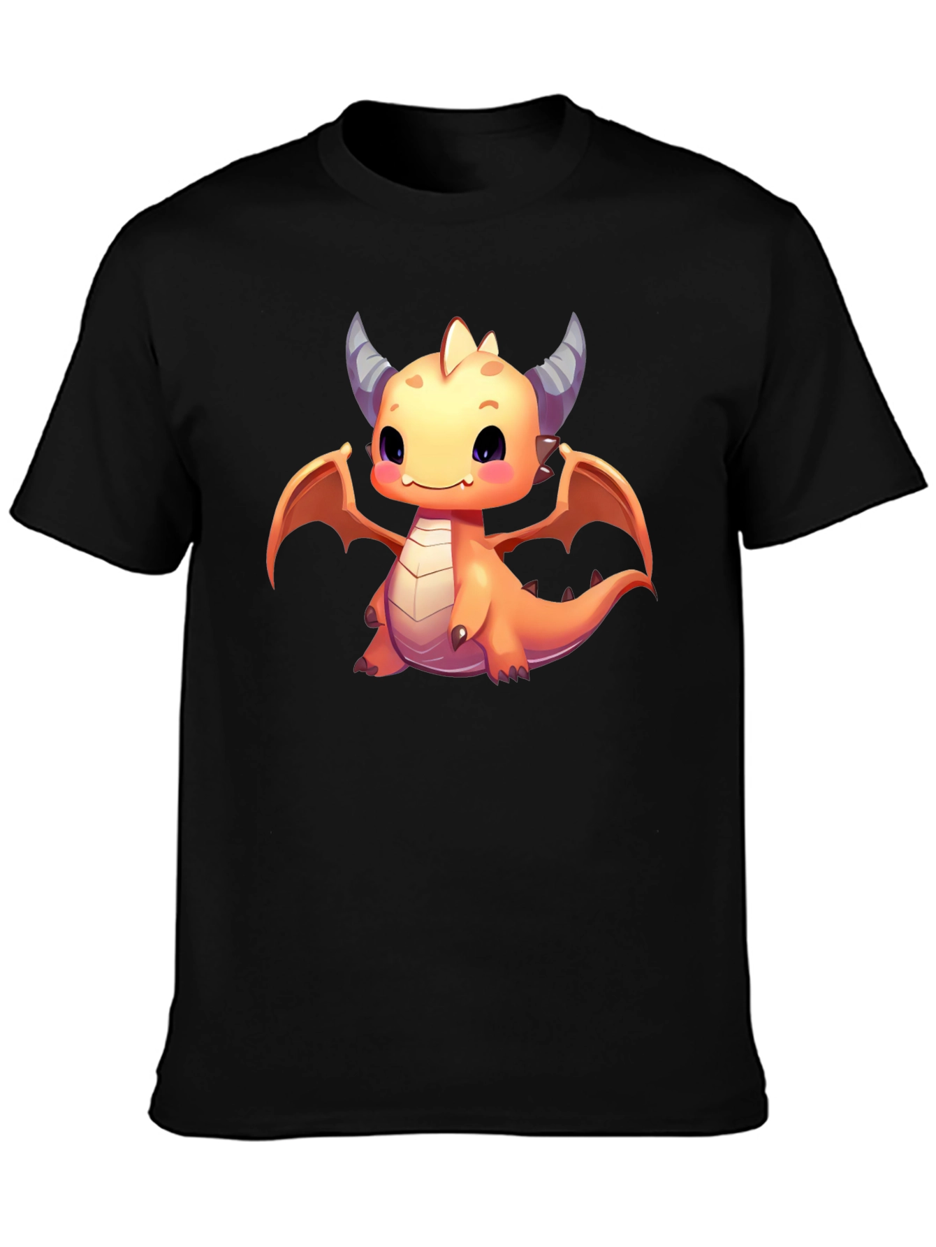 Cute Dragon Graphic T-Shirt - Black