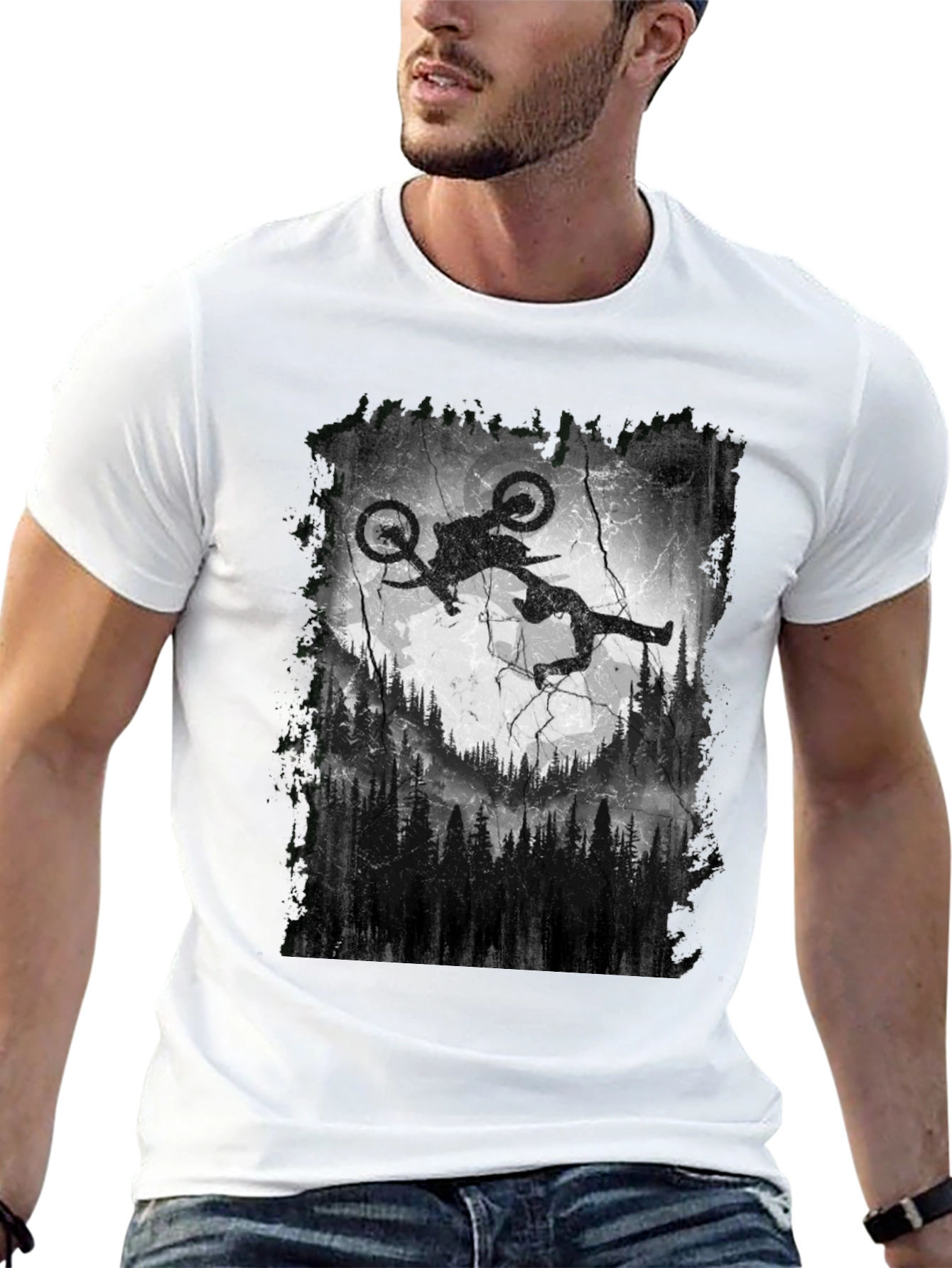 Mountain Bike Silhouette Graphic Tee
