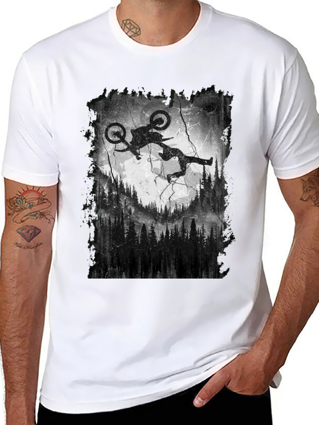 Mountain Bike Silhouette Graphic Tee