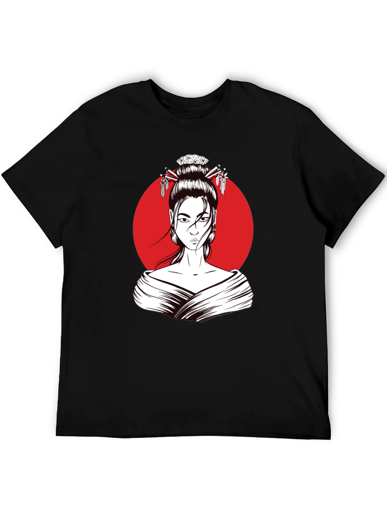 Geisha Graphic Tee - Modern Artistic Style