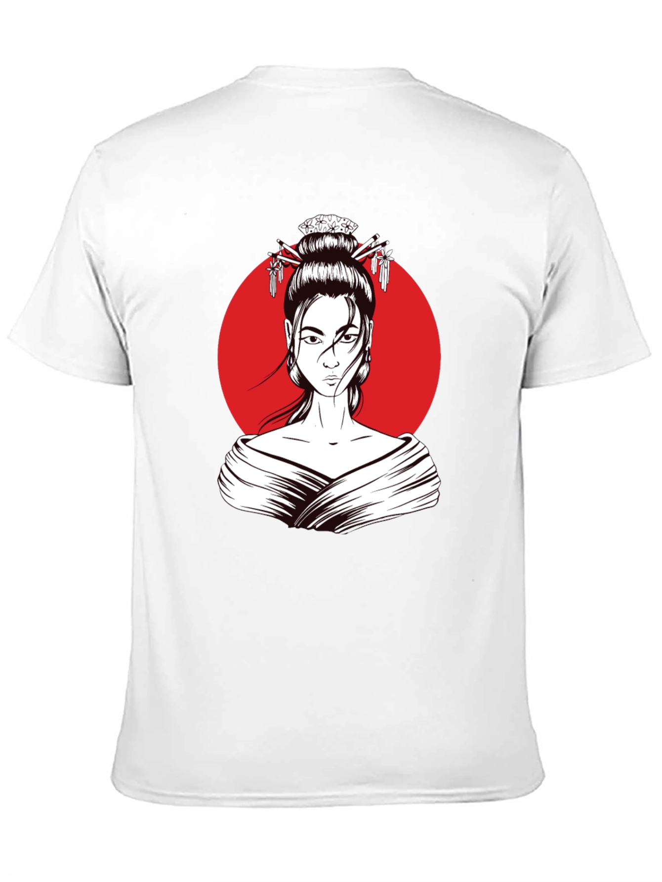 Geisha Graphic Tee - Modern Artistic Style