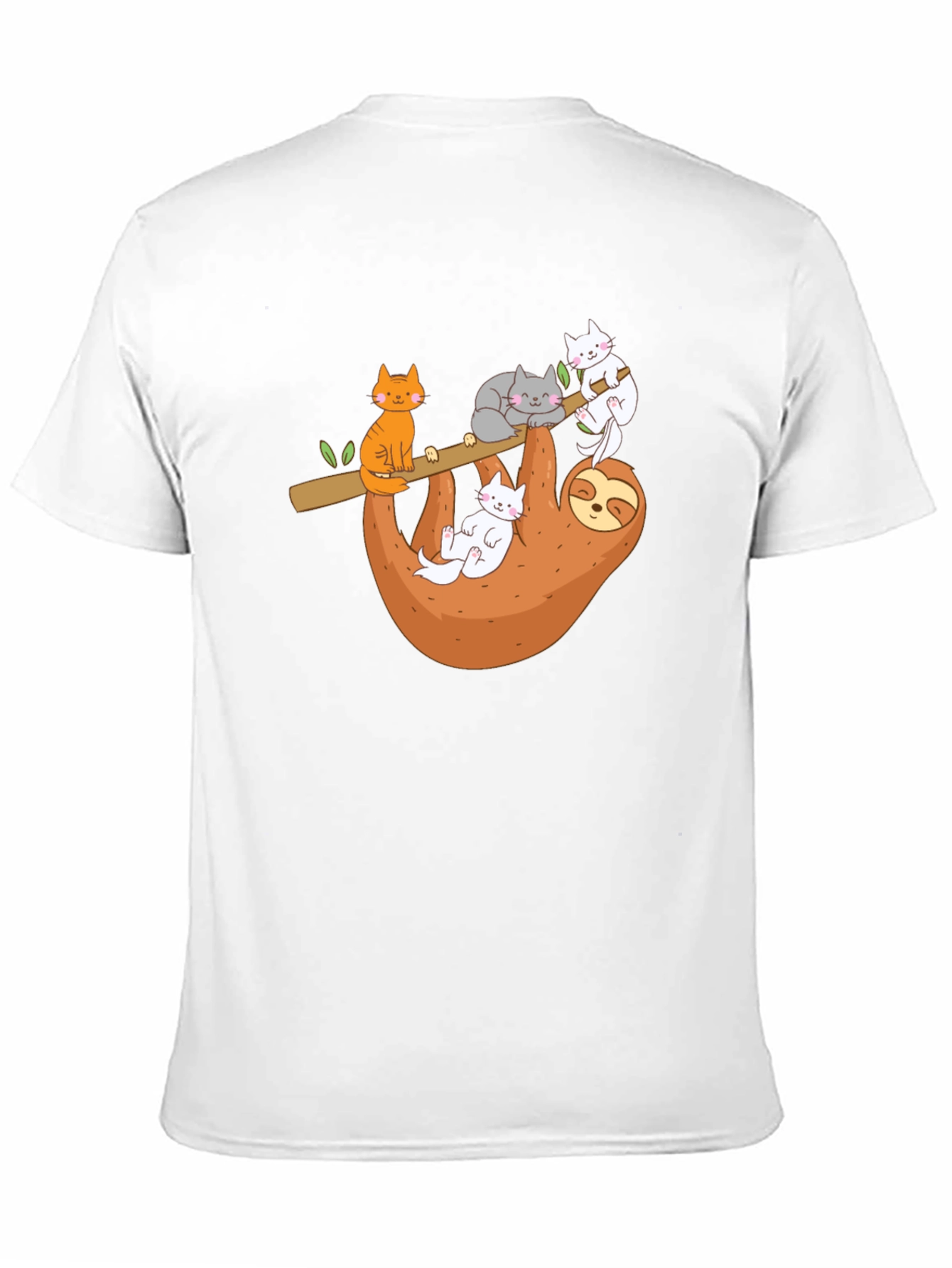 Cats & Sloth Black T-Shirt