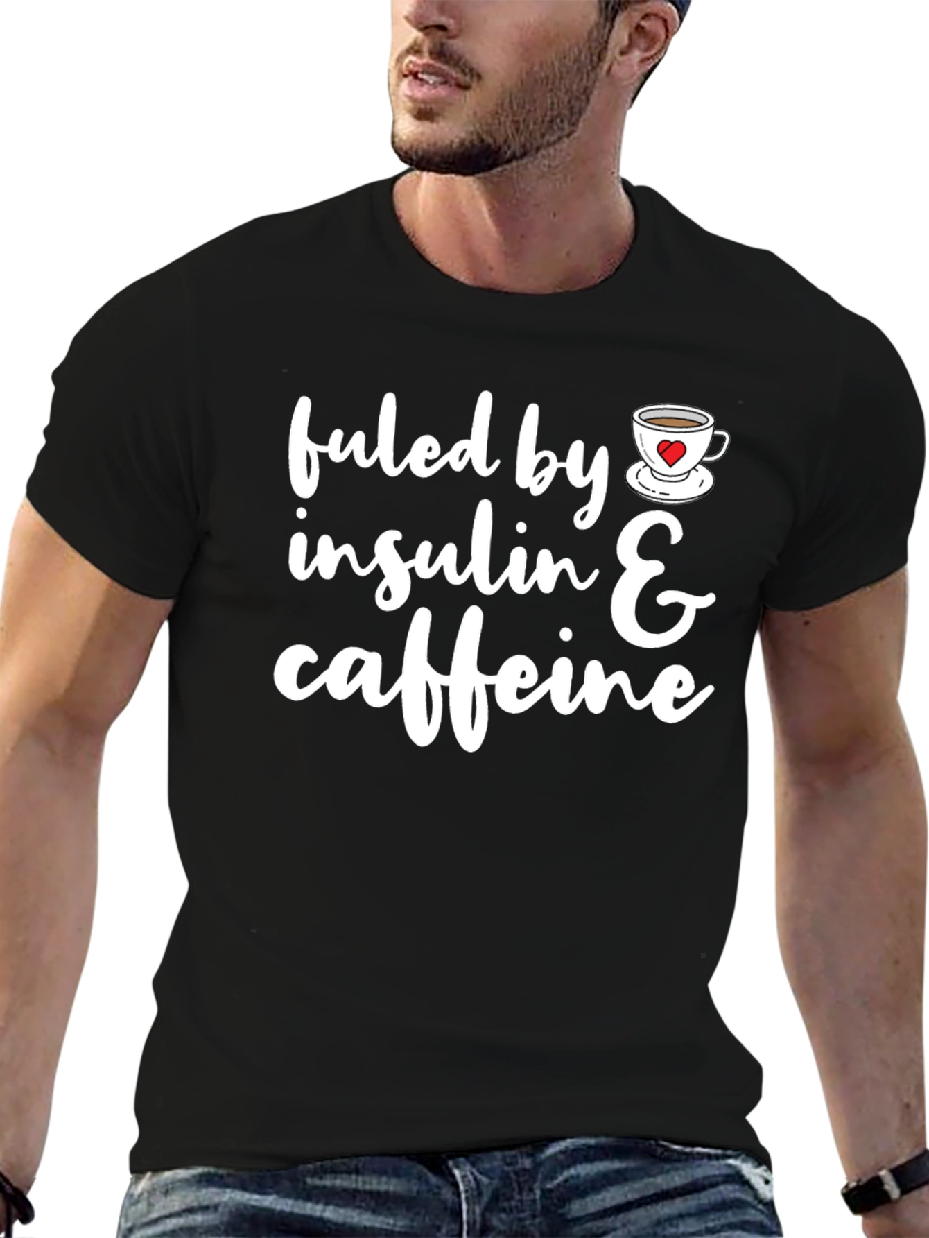 Fueled By Insulin & Caffeine T-Shirt Funny Diabetes Tee