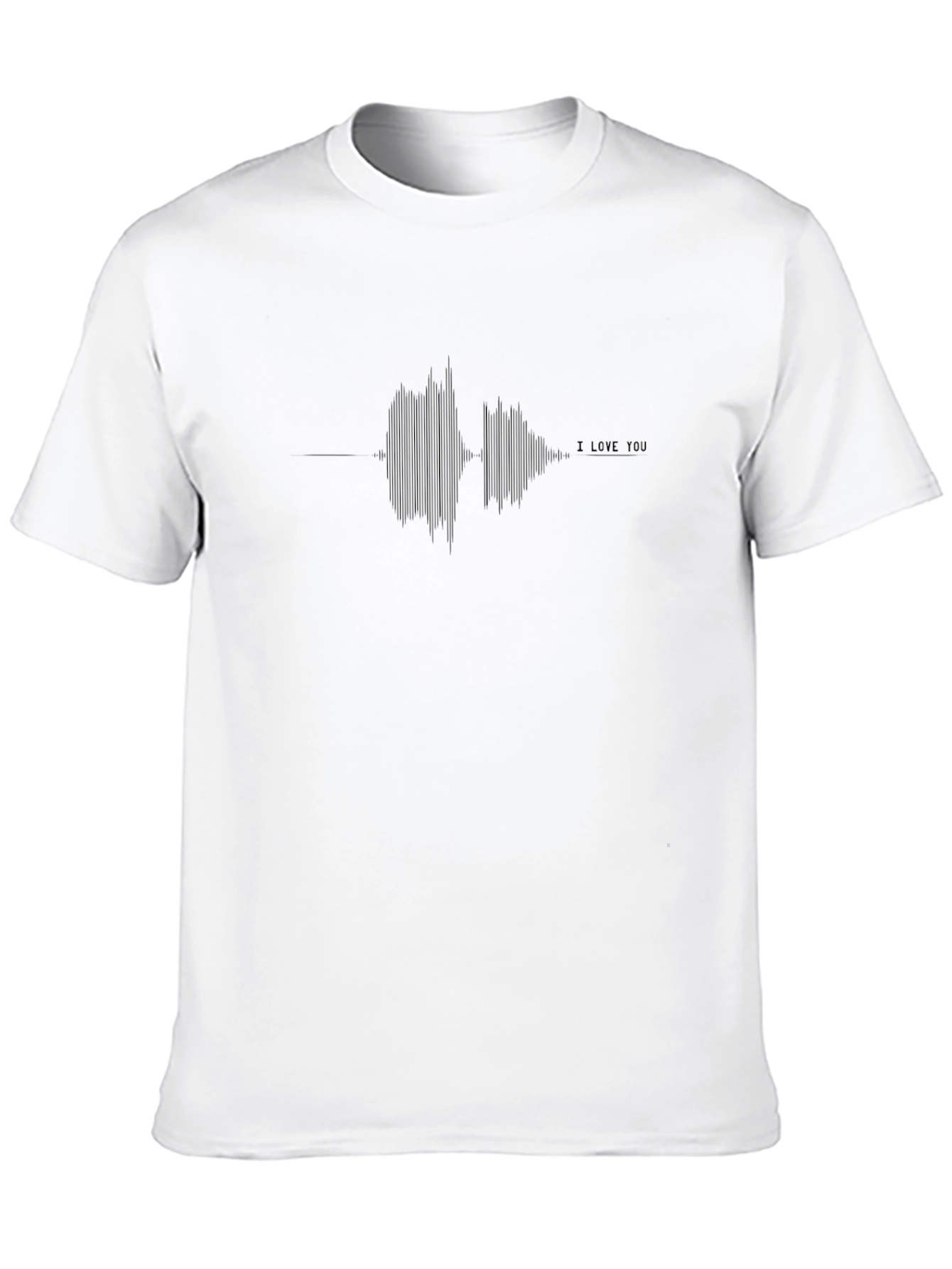 I Love You Waveform Black Graphic Tee