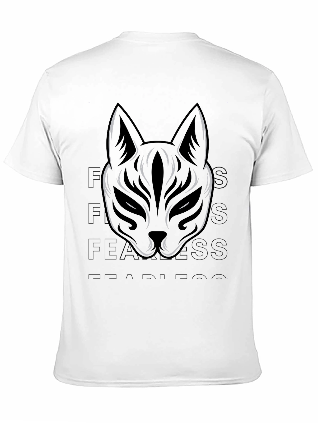 Black T-Shirt with Cat Mask Graphic