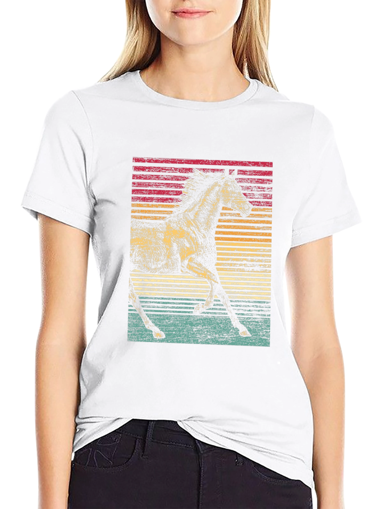 Retro Horse Graphic T-Shirt - Equestrian Style