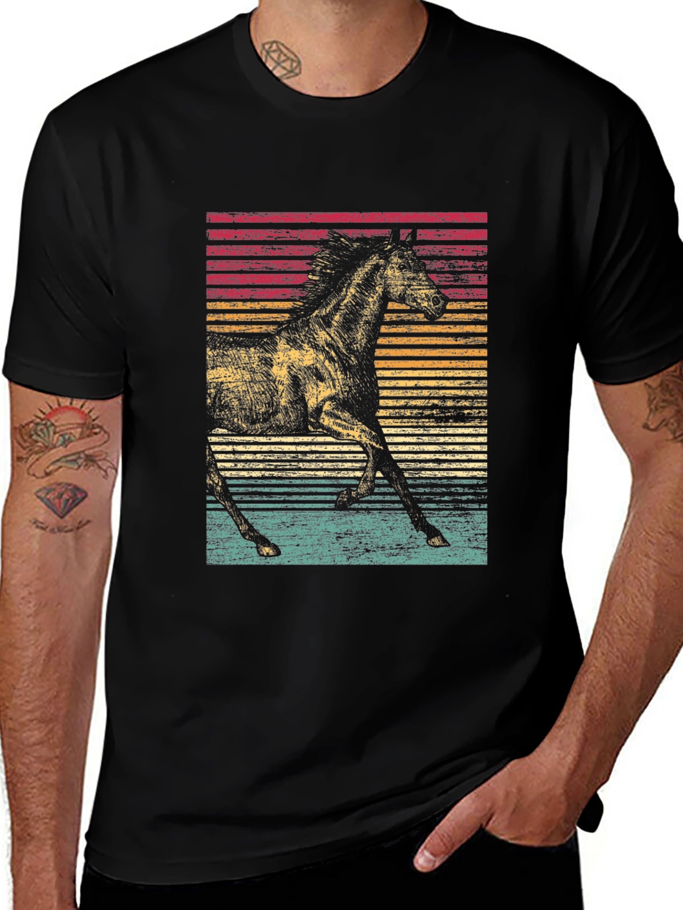 Retro Horse Graphic T-Shirt - Equestrian Style