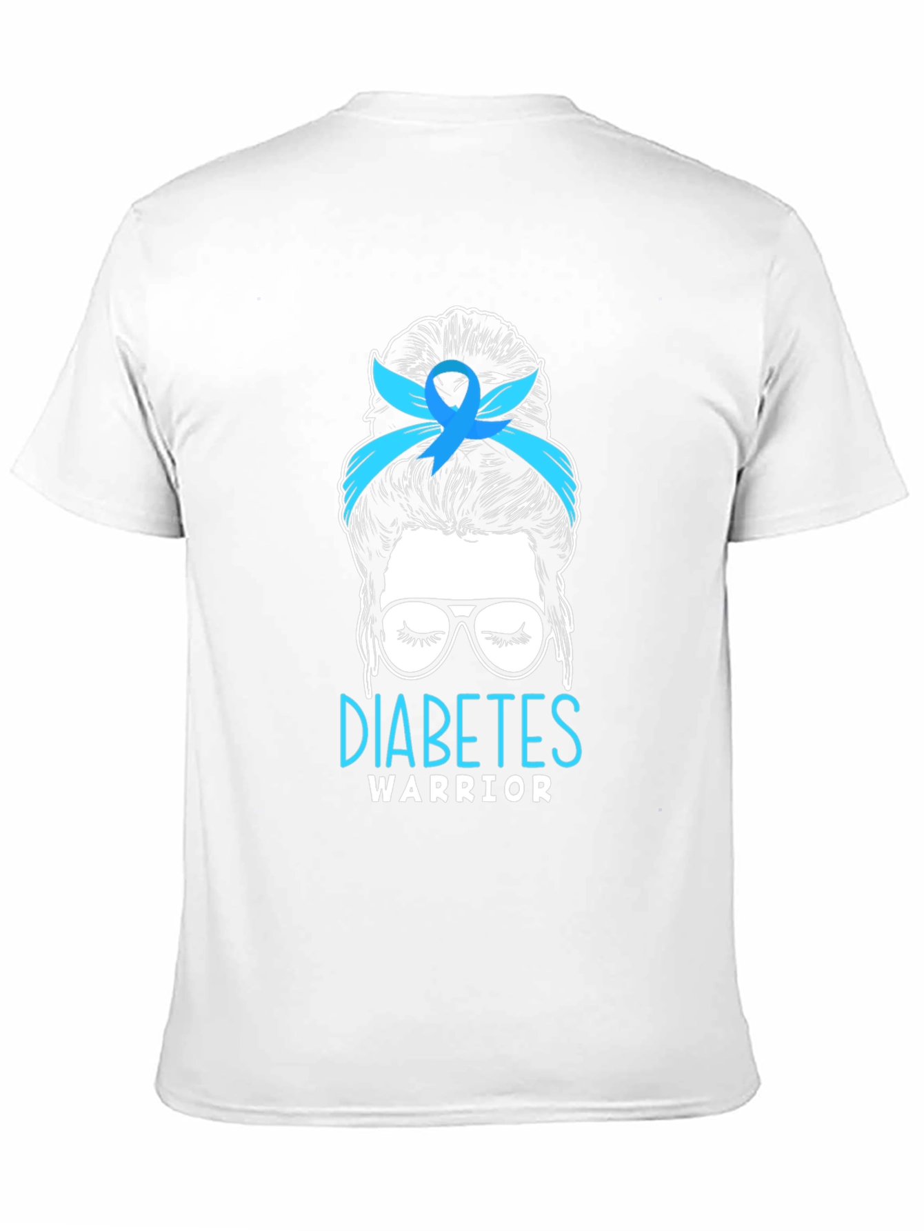Diabetes Warrior Messy Bun T-Shirt