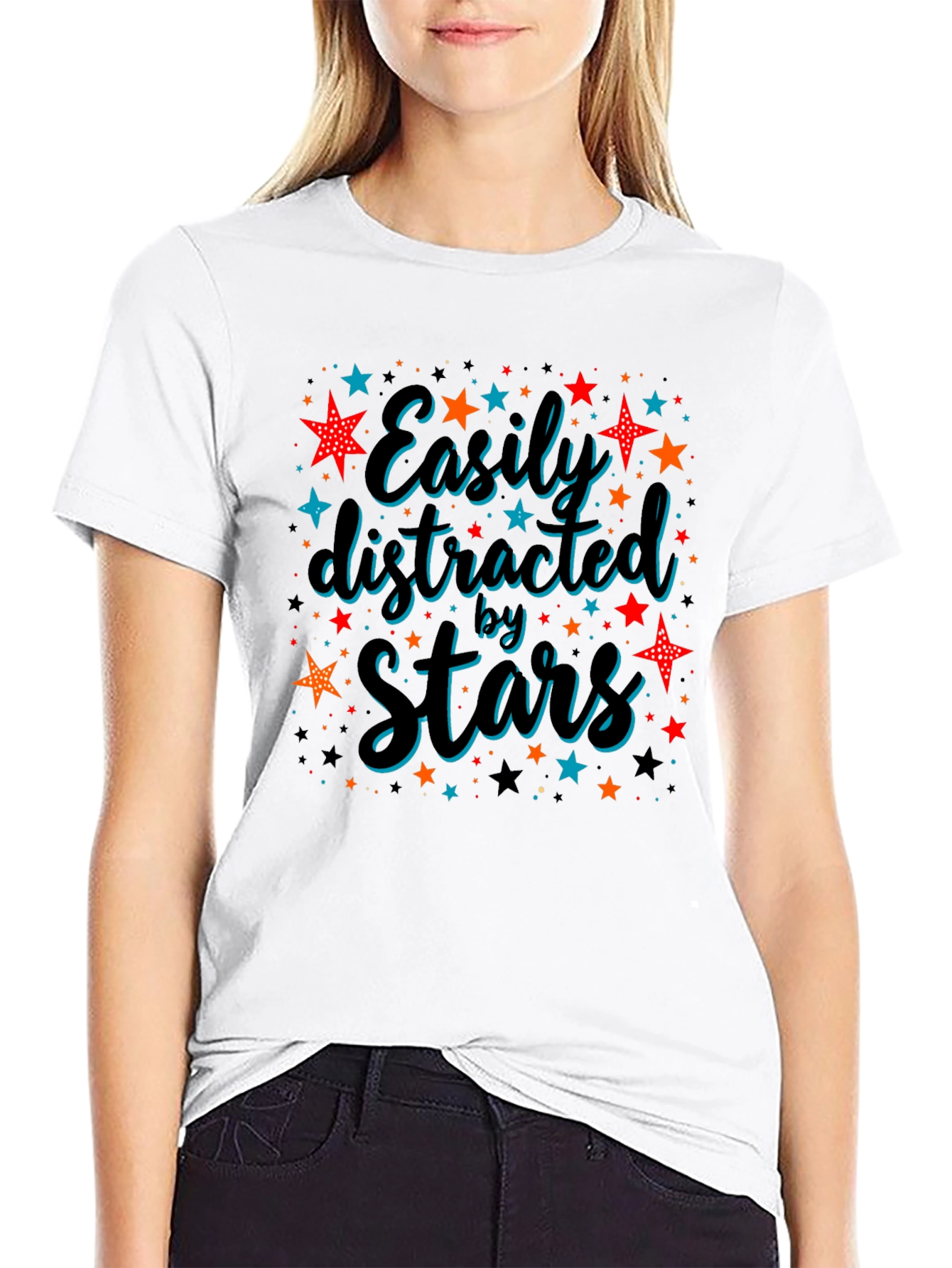 Easily Distracted By Stars Graphic T-Shirt