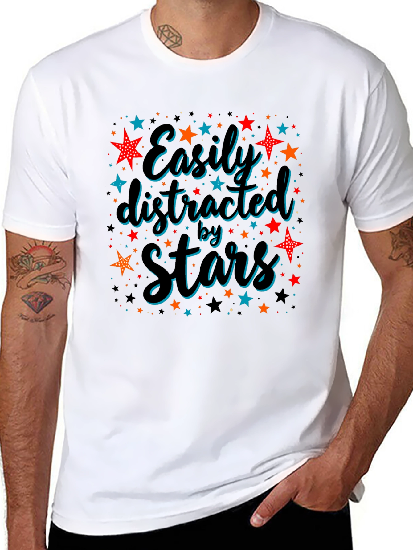 Easily Distracted By Stars Graphic T-Shirt