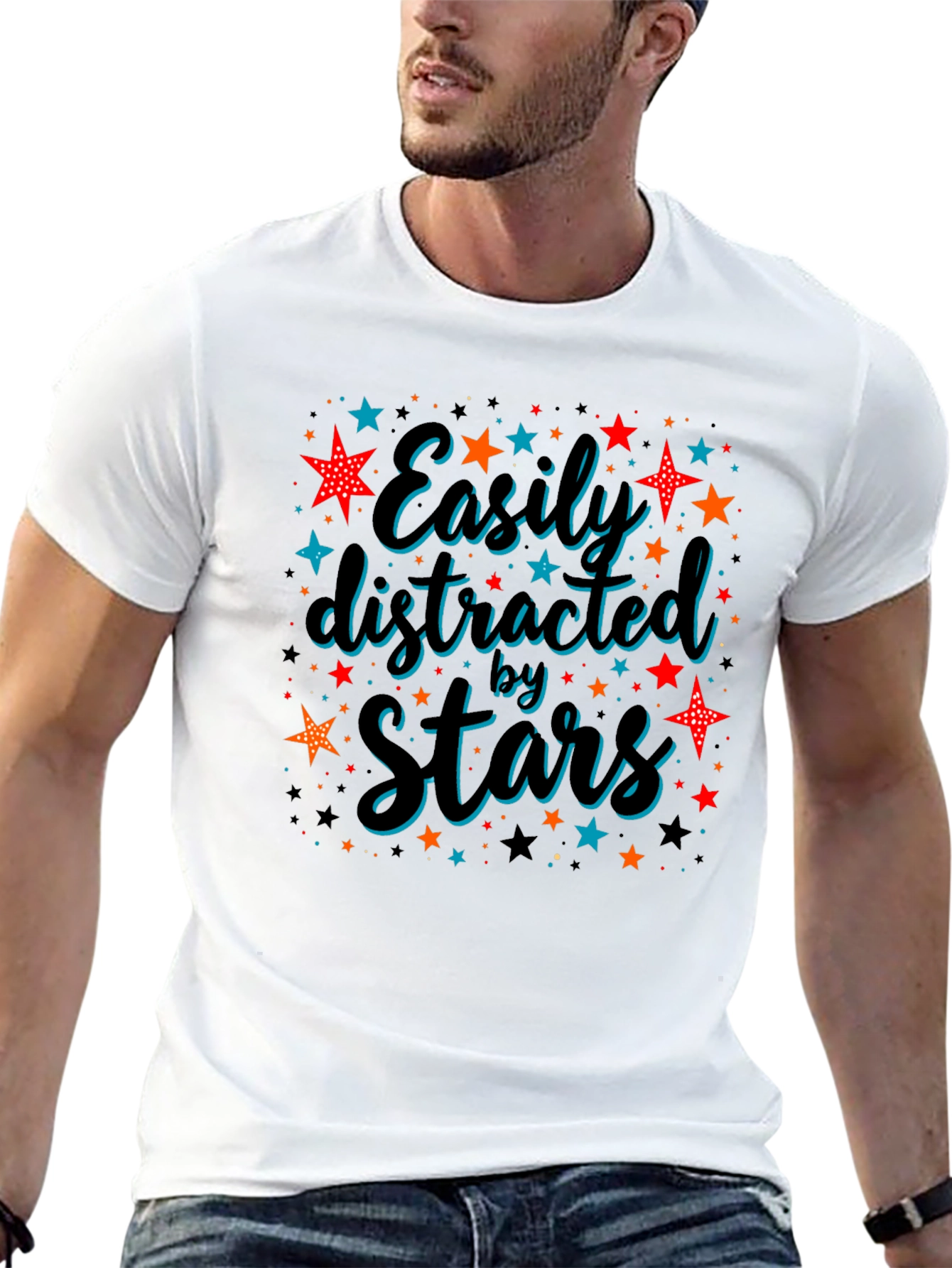 Easily Distracted By Stars Graphic T-Shirt
