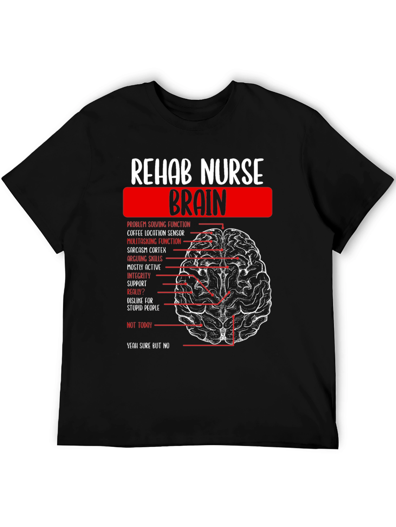 Rehab Nurse Brain Anatomy Graphic T-Shirt
