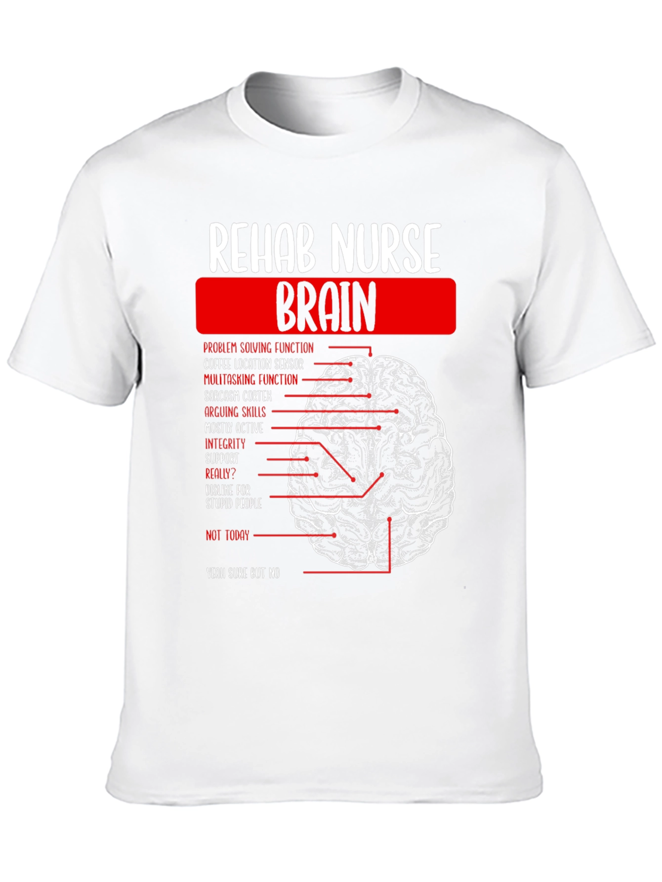 Rehab Nurse Brain Anatomy Graphic T-Shirt