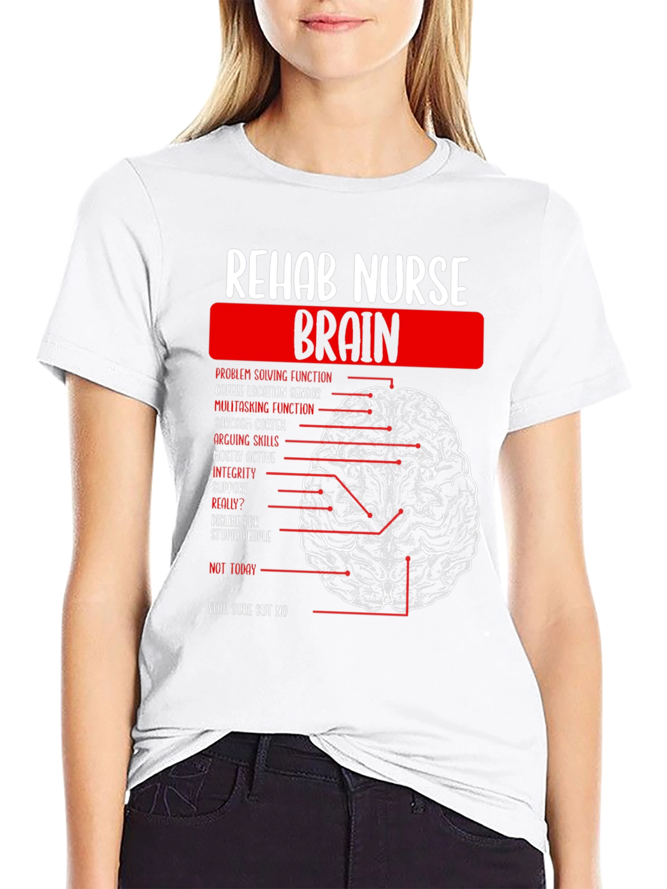 Rehab Nurse Brain Anatomy Graphic T-Shirt