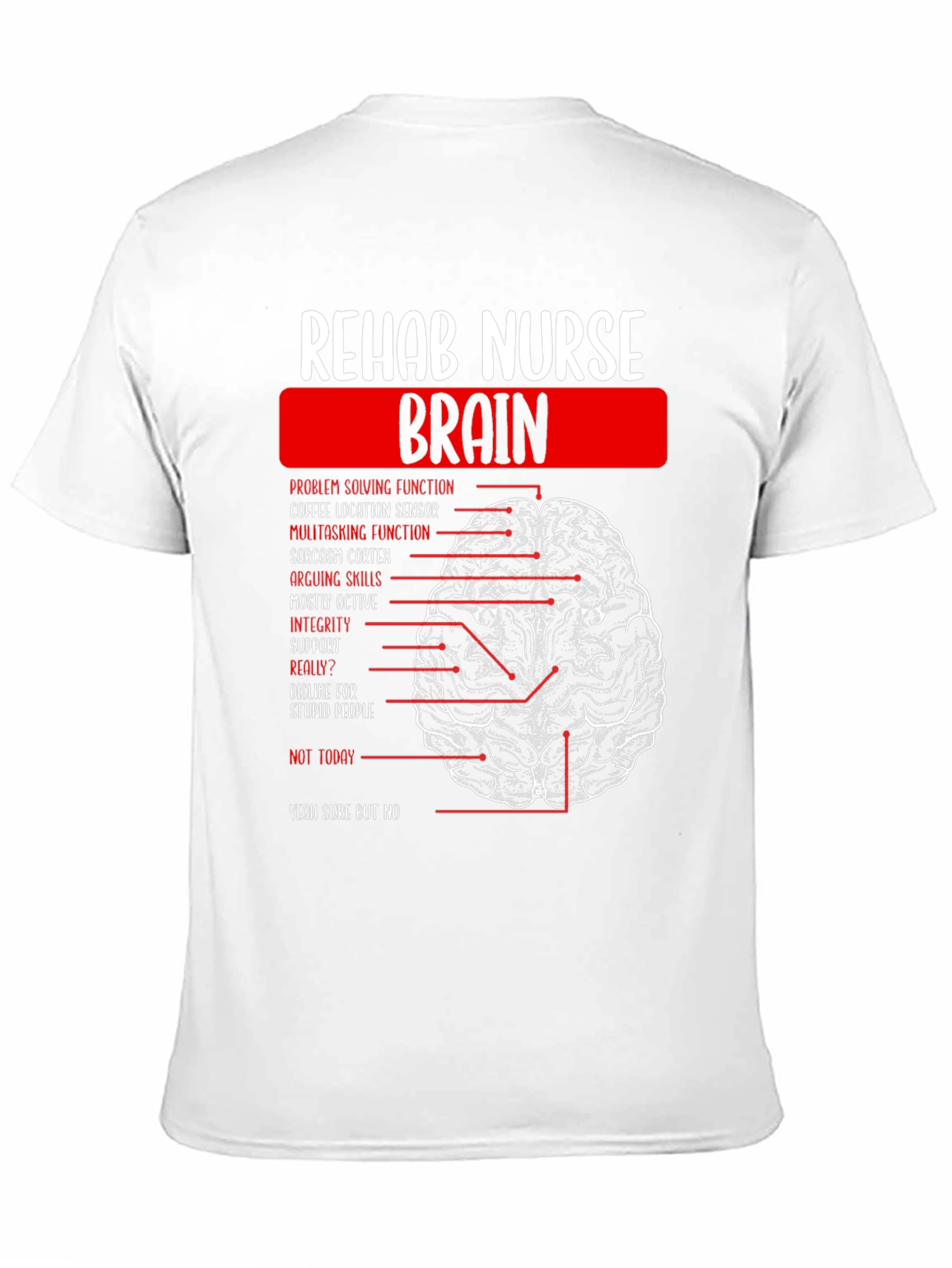 Rehab Nurse Brain Anatomy Graphic T-Shirt
