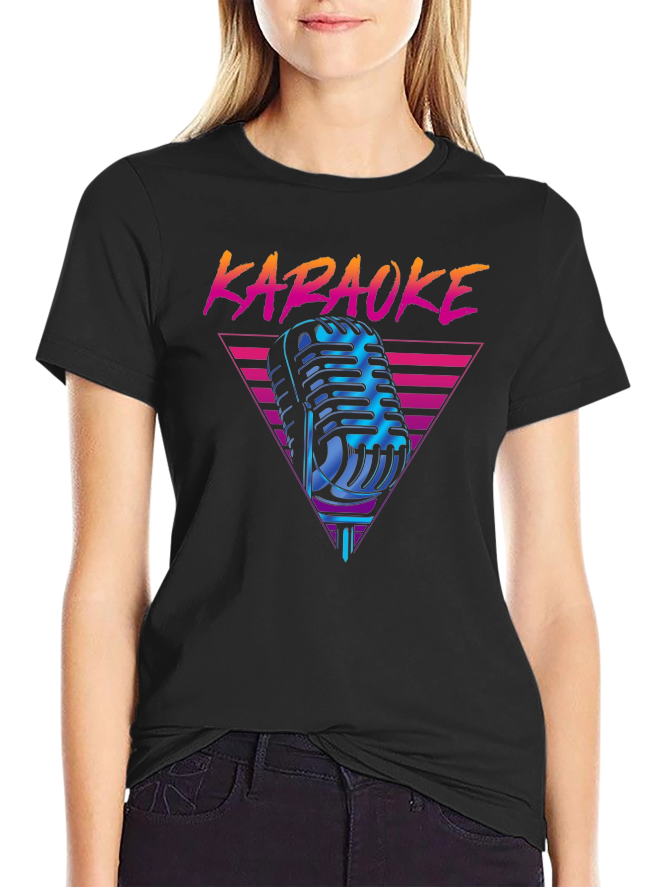 Retro Karaoke Microphone Graphic T-Shirt