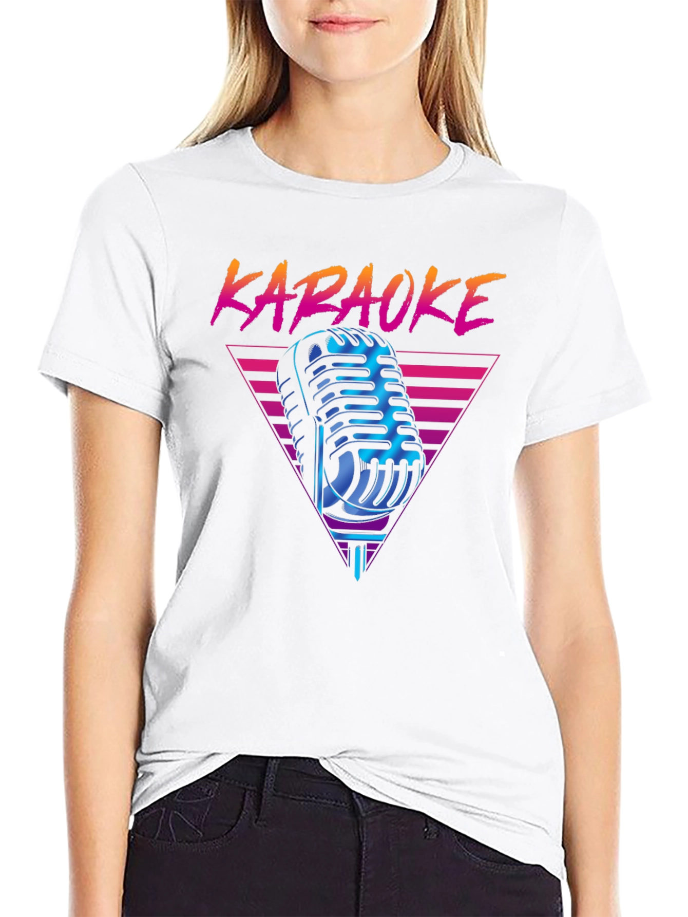 Retro Karaoke Microphone Graphic T-Shirt